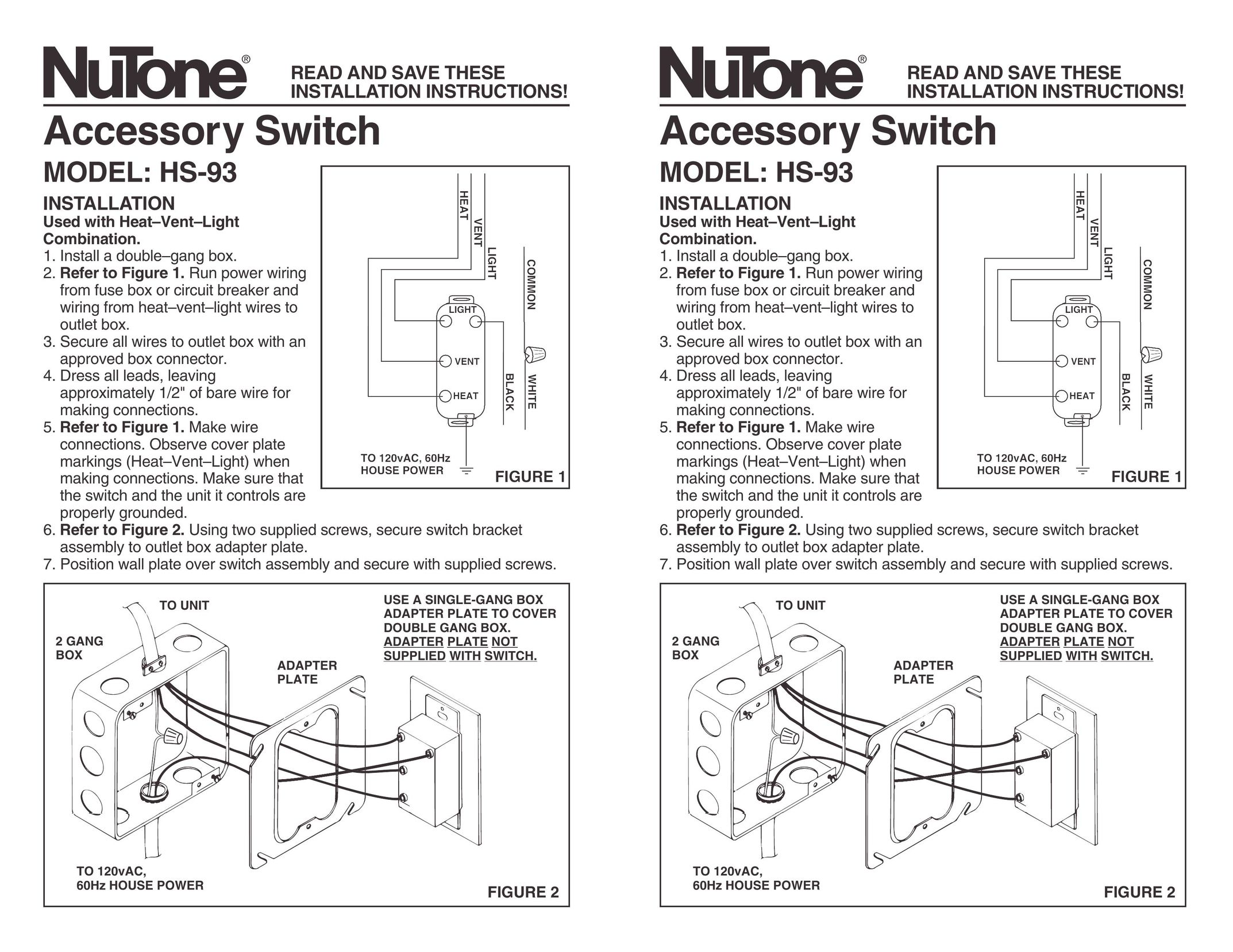 NuTone HS-93 Whiteboard Accessories User Manual