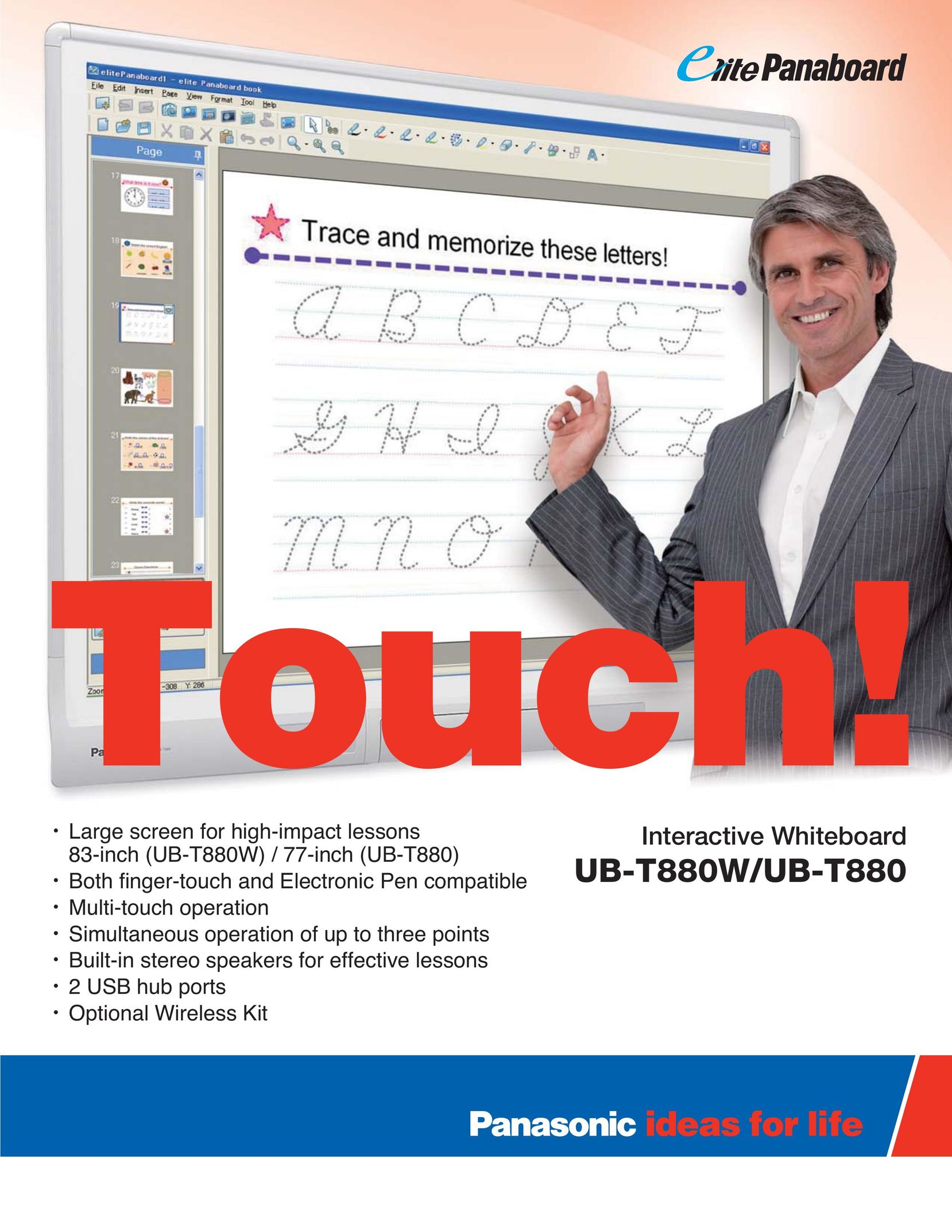 Panasonic UB-T880W Whiteboard Accessories User Manual