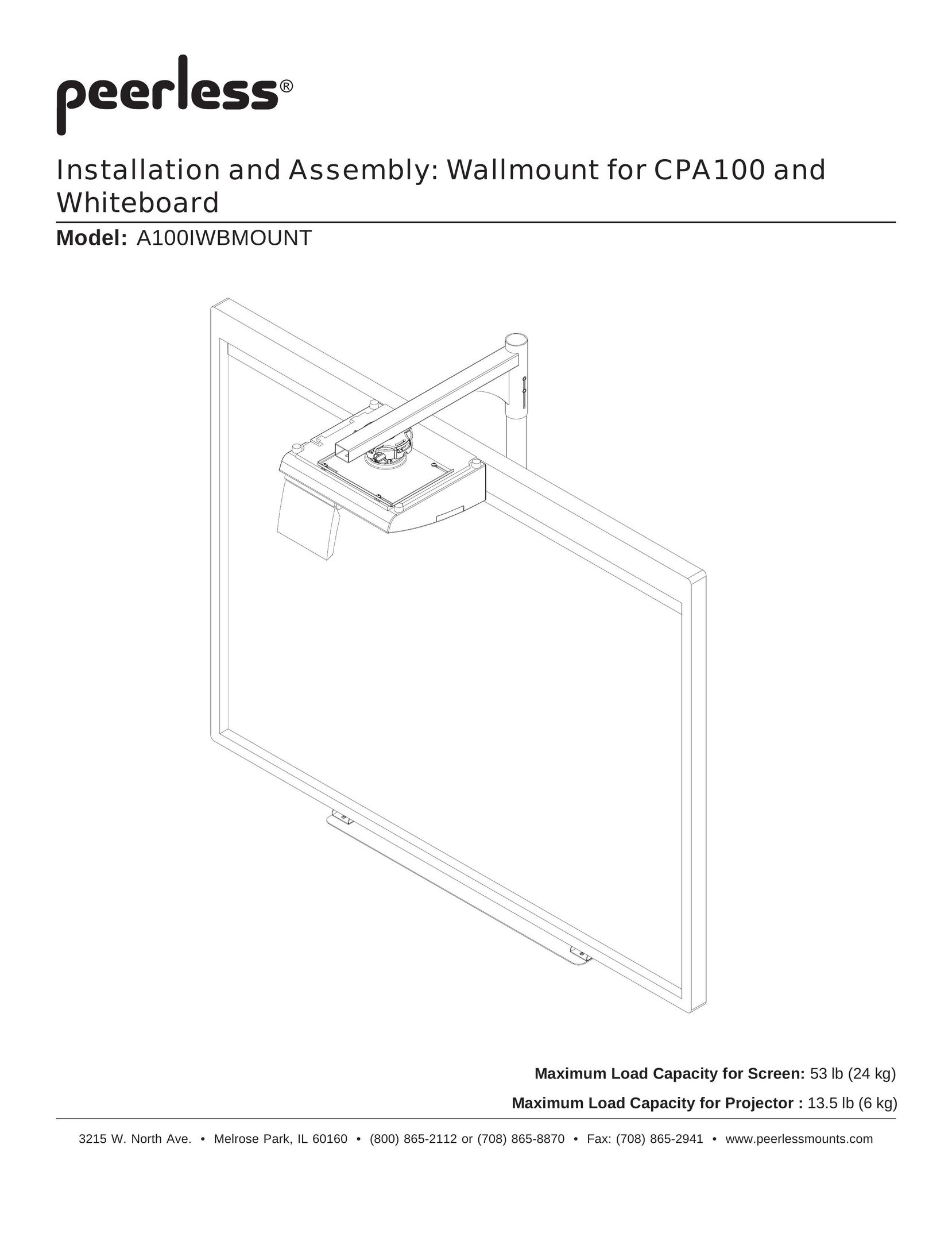 Peerless Industries A100IWBMOUNT Whiteboard Accessories User Manual