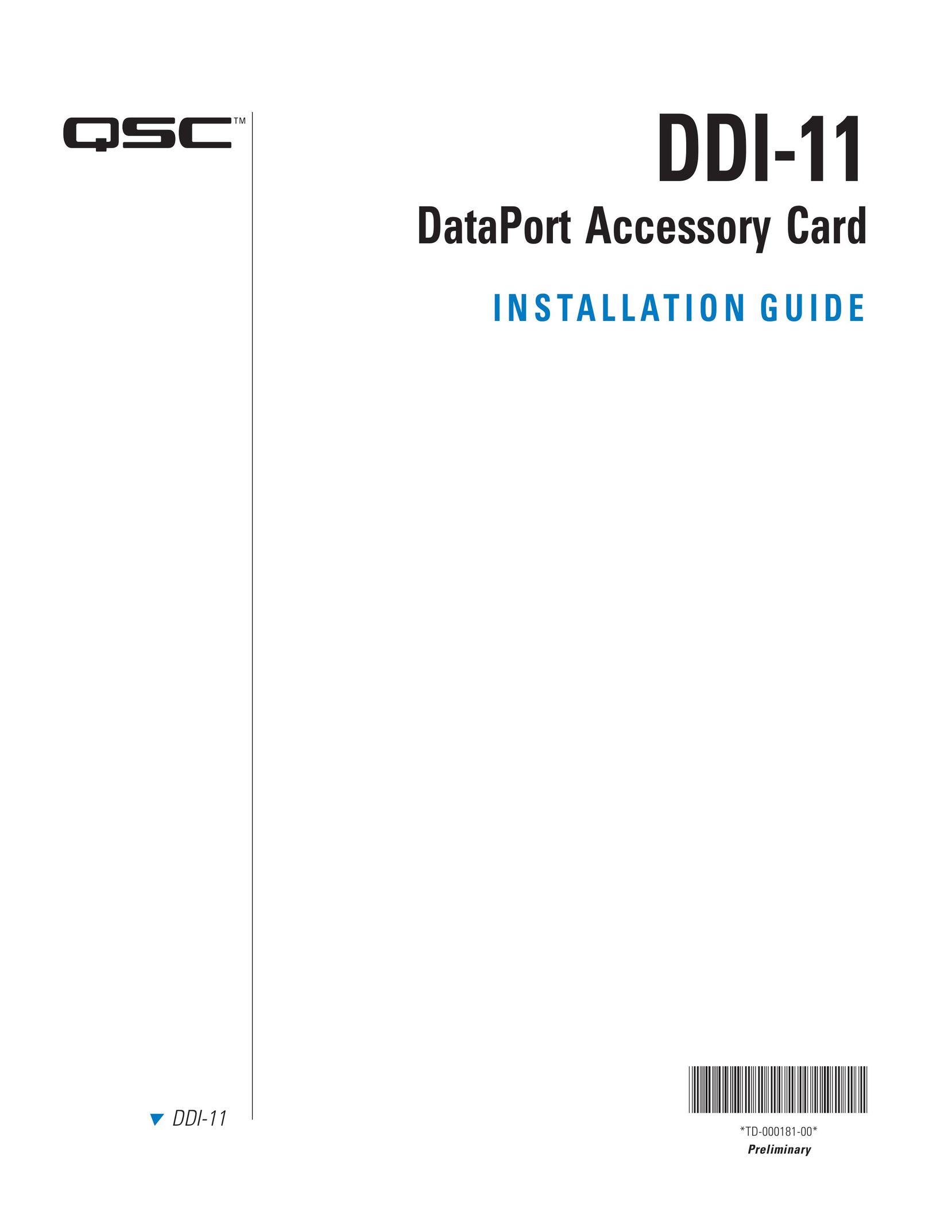 QSC Audio DDI-11 Whiteboard Accessories User Manual