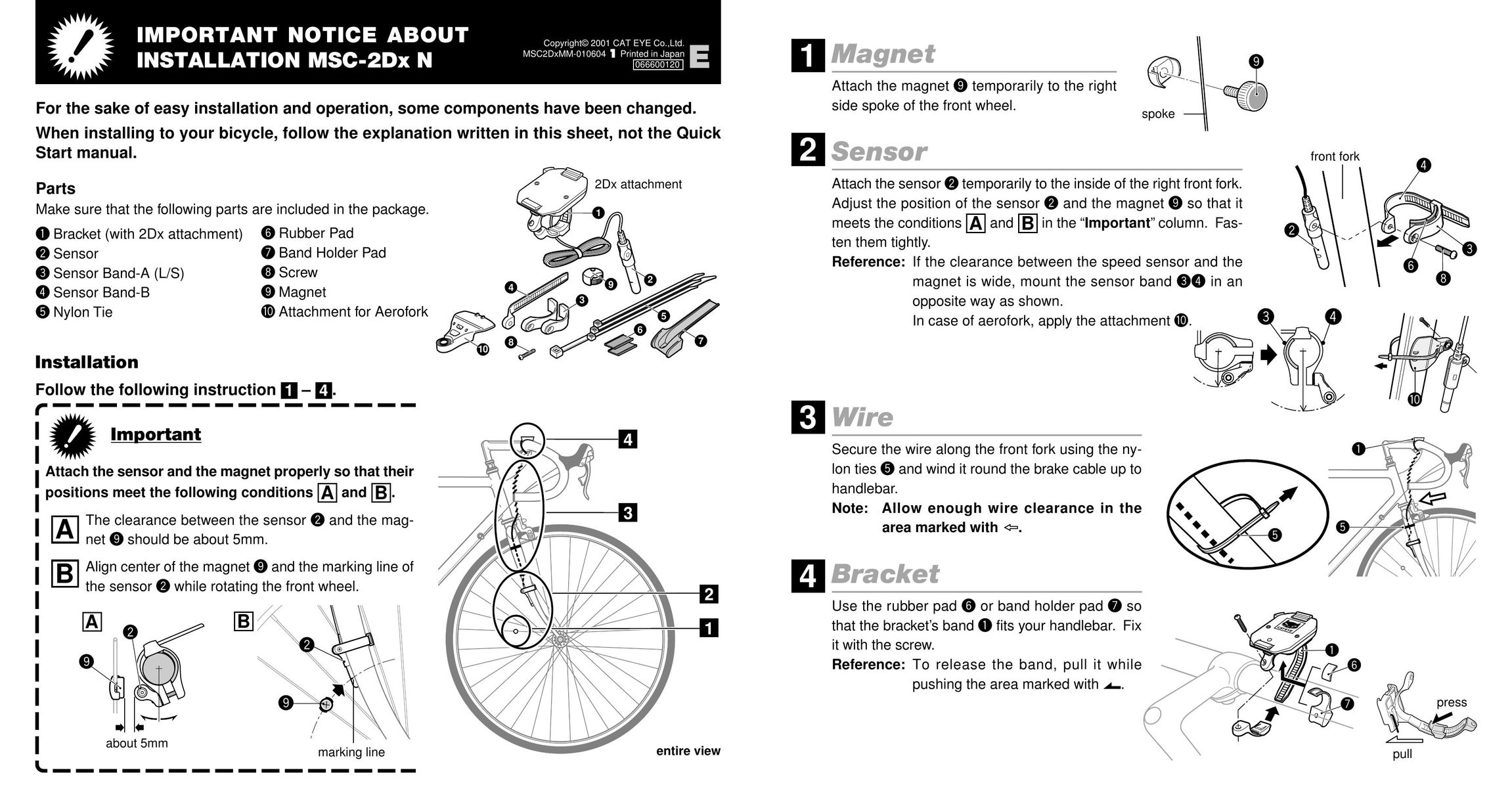 Cateye MSC-2DX N Bicycle User Manual