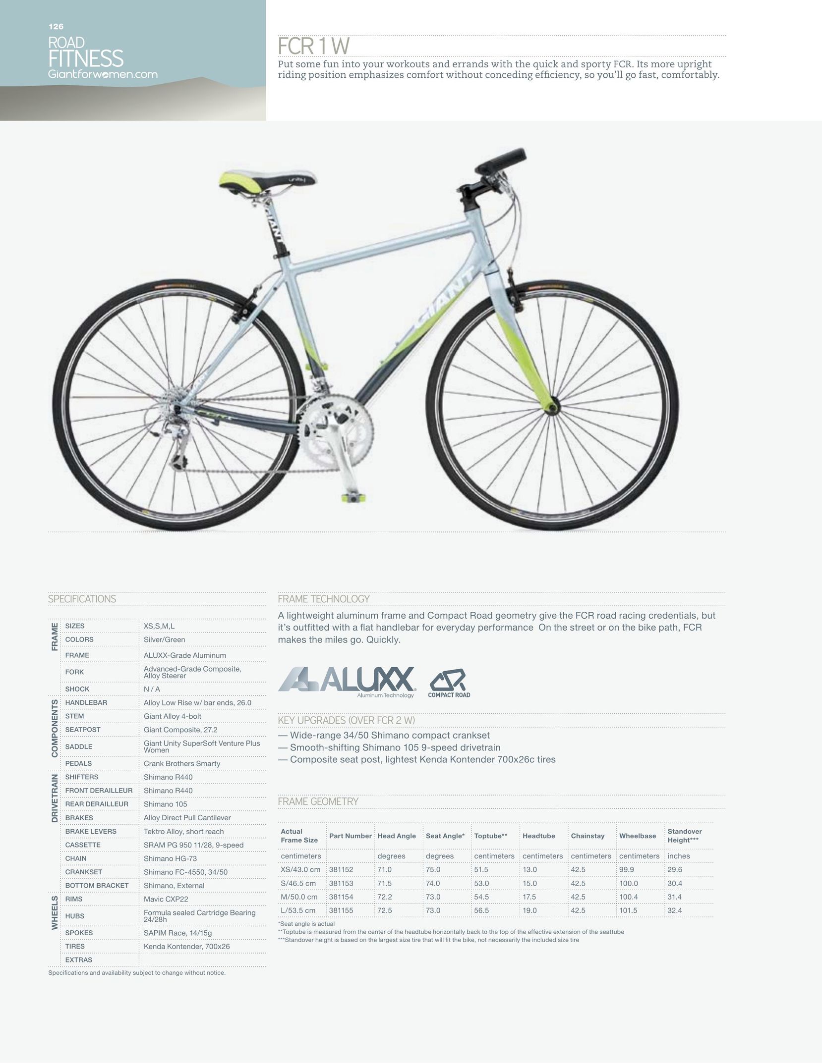 Giant FCR 1 W Bicycle User Manual