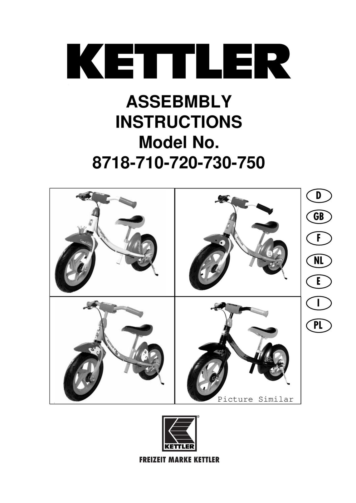Kettler 8718-710-720-730-750 Bicycle User Manual