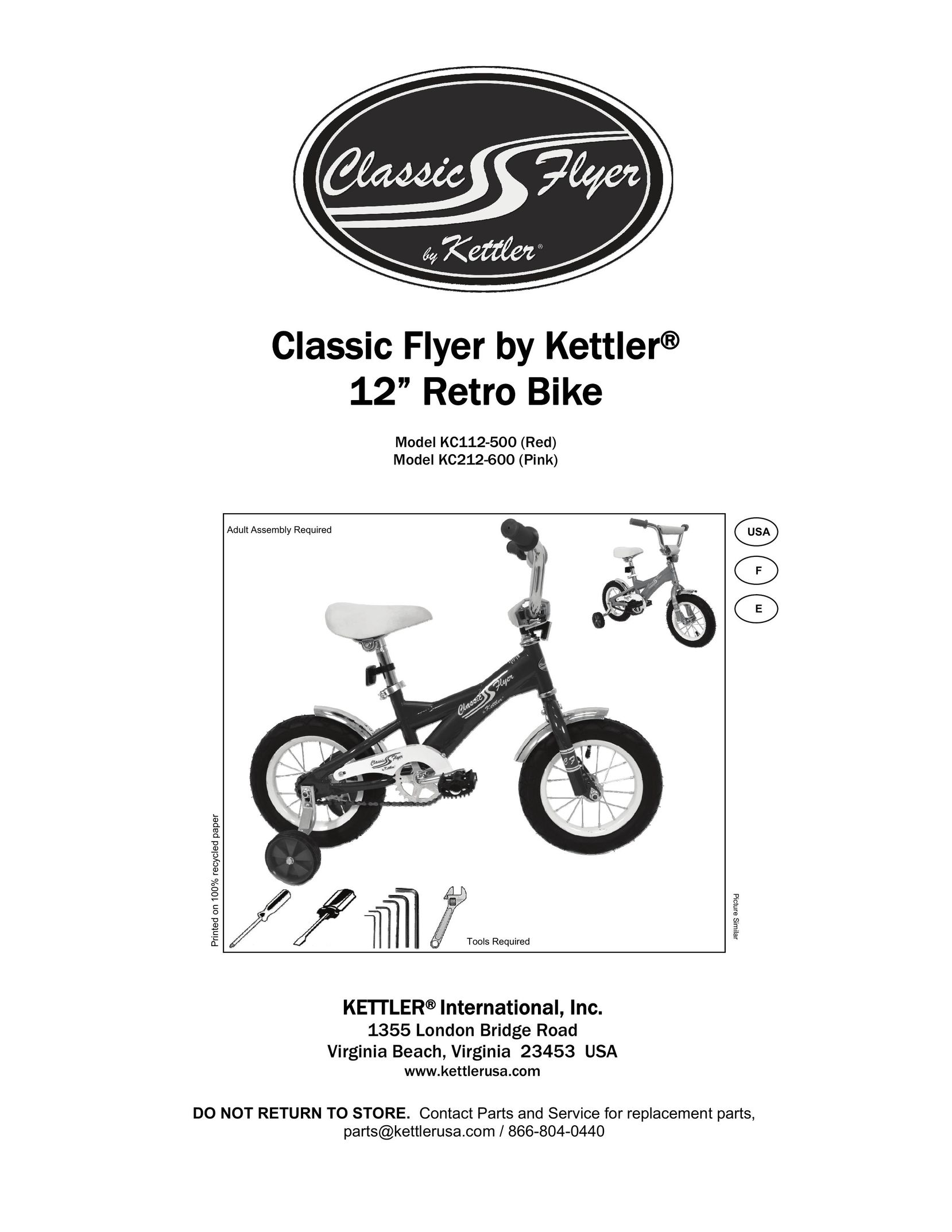 Kettler KC112-500 Bicycle User Manual