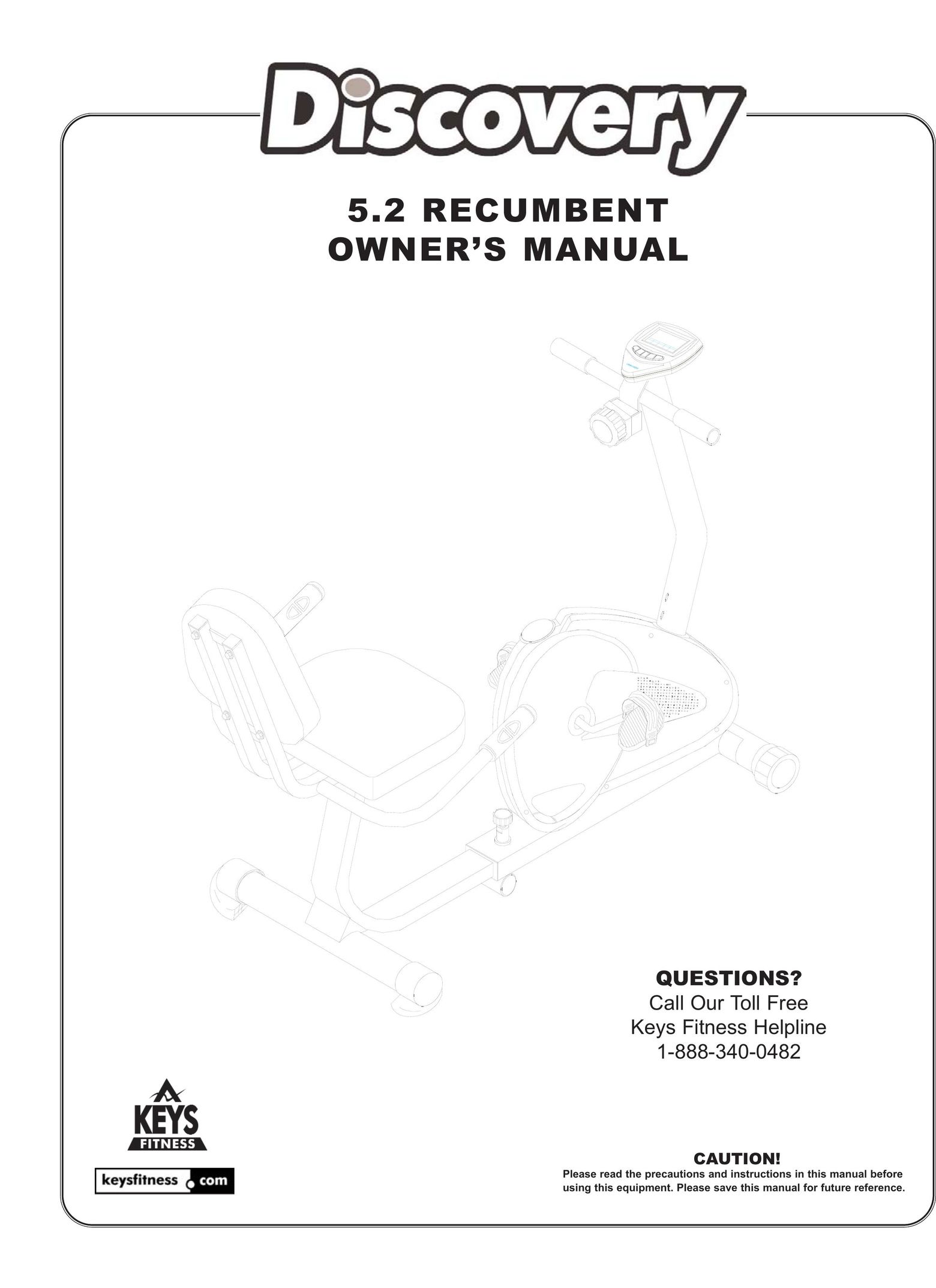 Keys Fitness 5.2 Recumbent Bicycle User Manual