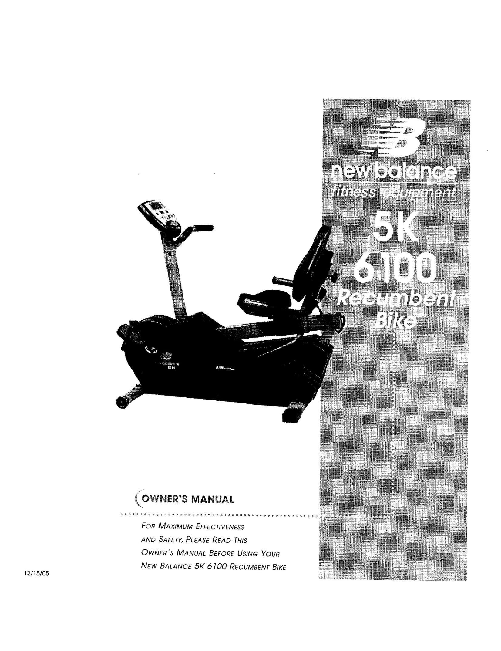 New Balance 5K Bicycle User Manual