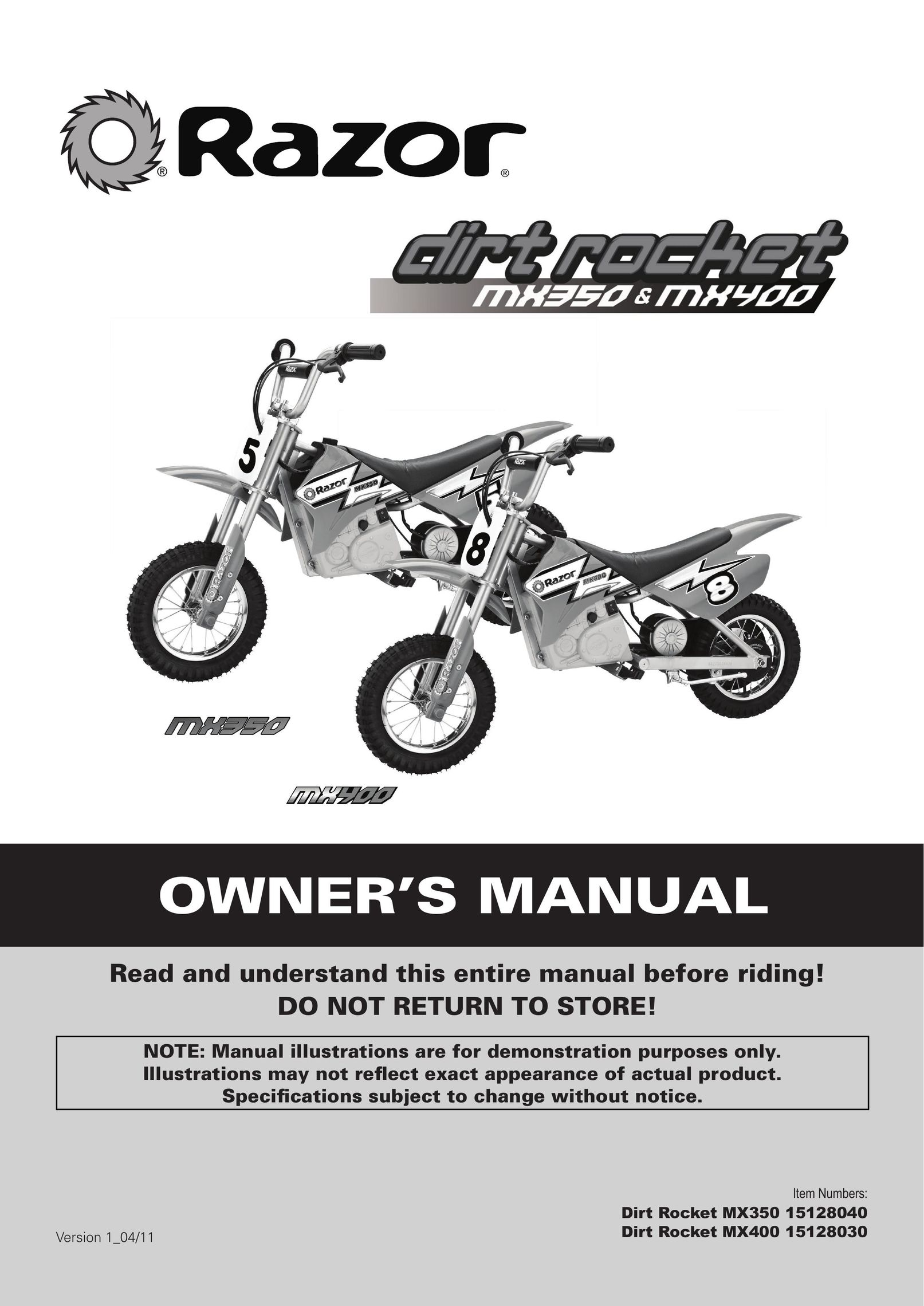 Razor MX400 15128030 Bicycle User Manual