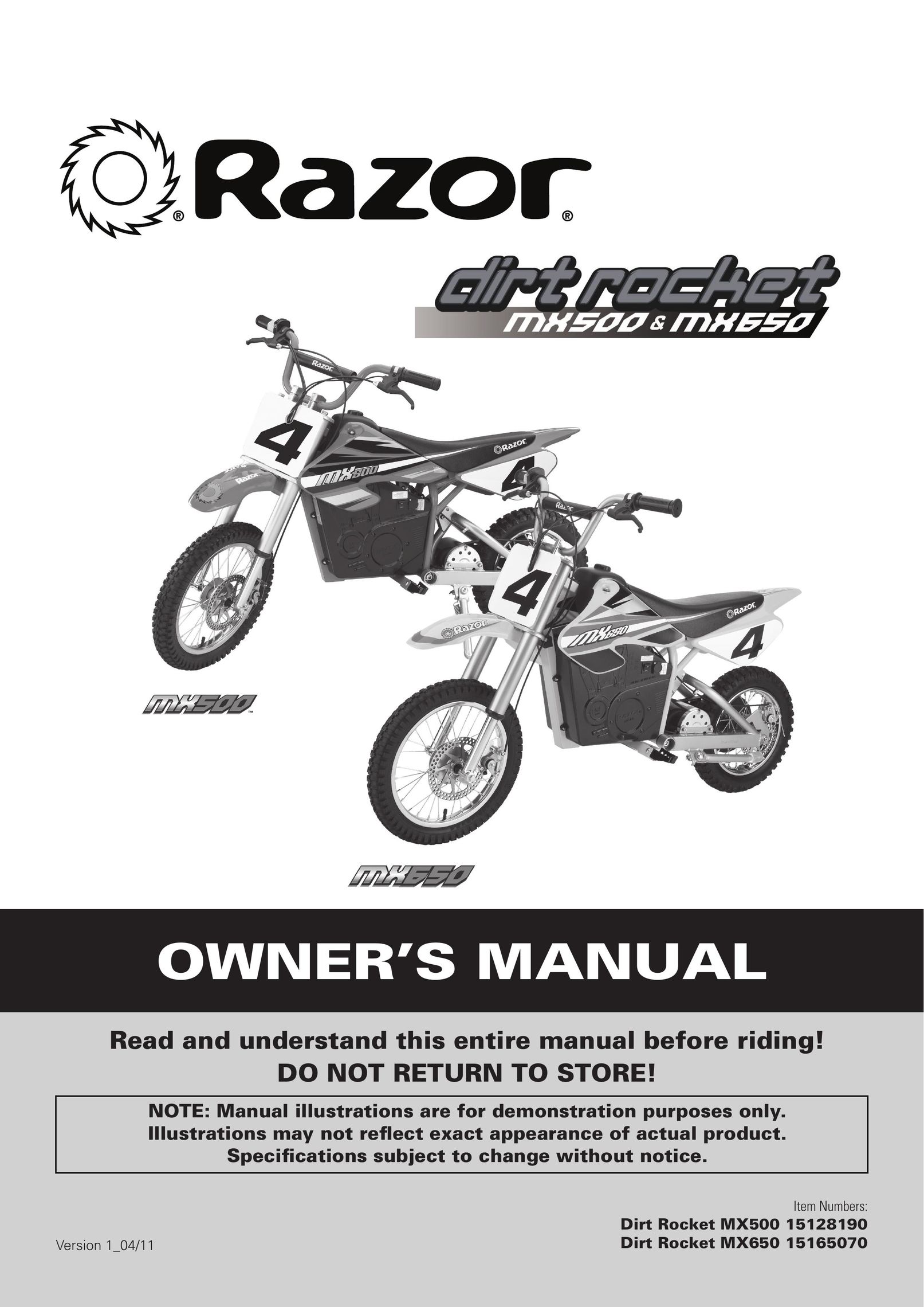Razor MX650 Bicycle User Manual