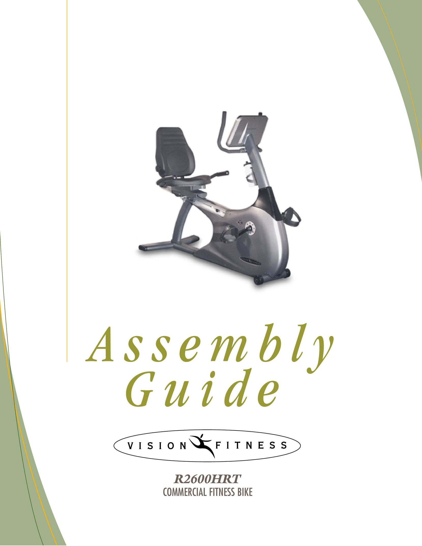 Vision Fitness R2600HRT Bicycle User Manual