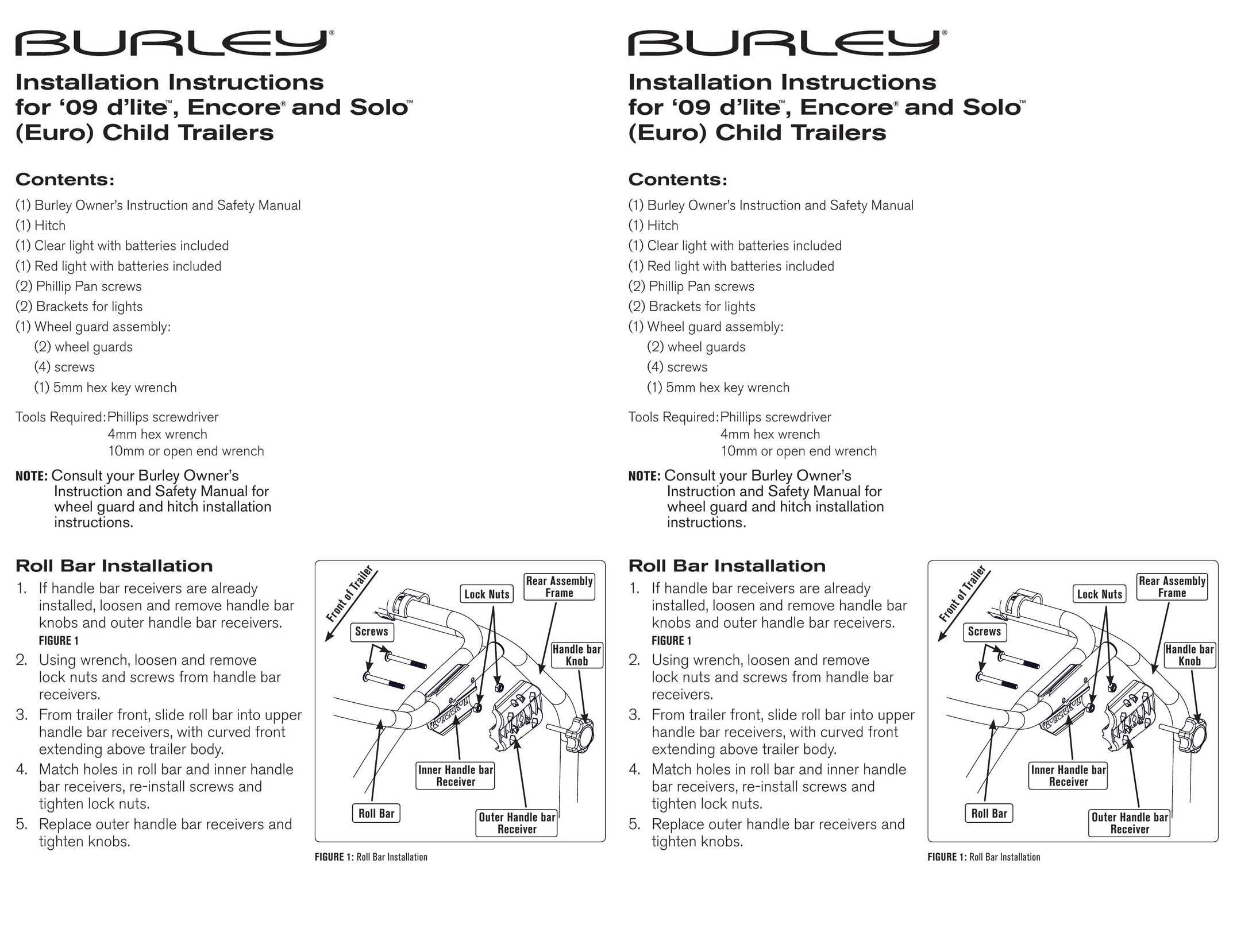 Burley 09 Encore Bicycle Accessories User Manual