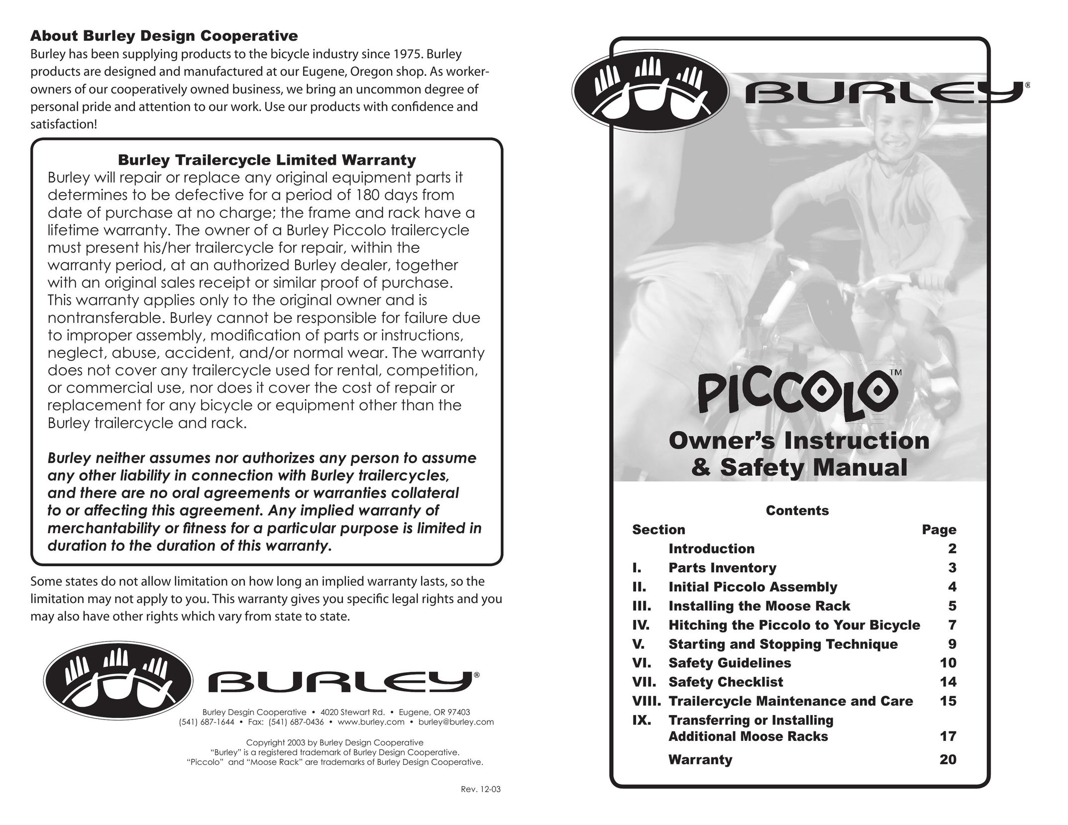 Burley SBC SC368 Bicycle Accessories User Manual