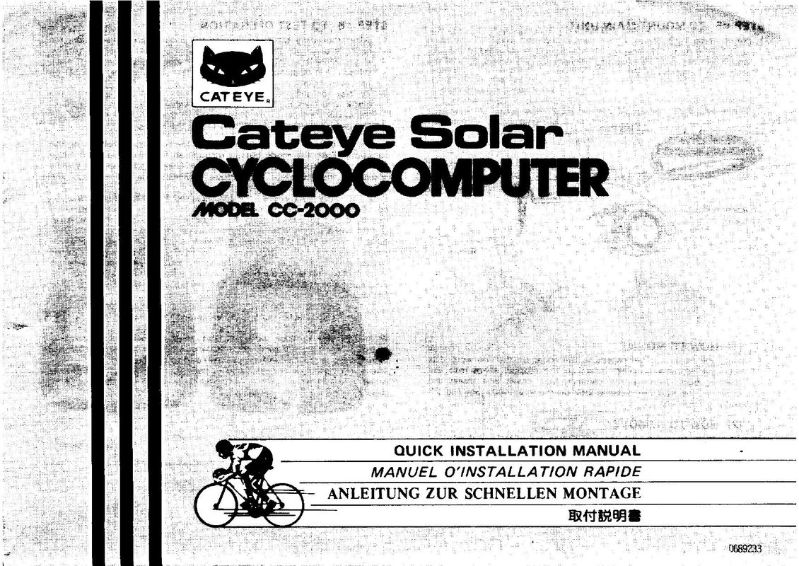 Cateye CC-2000 Bicycle Accessories User Manual
