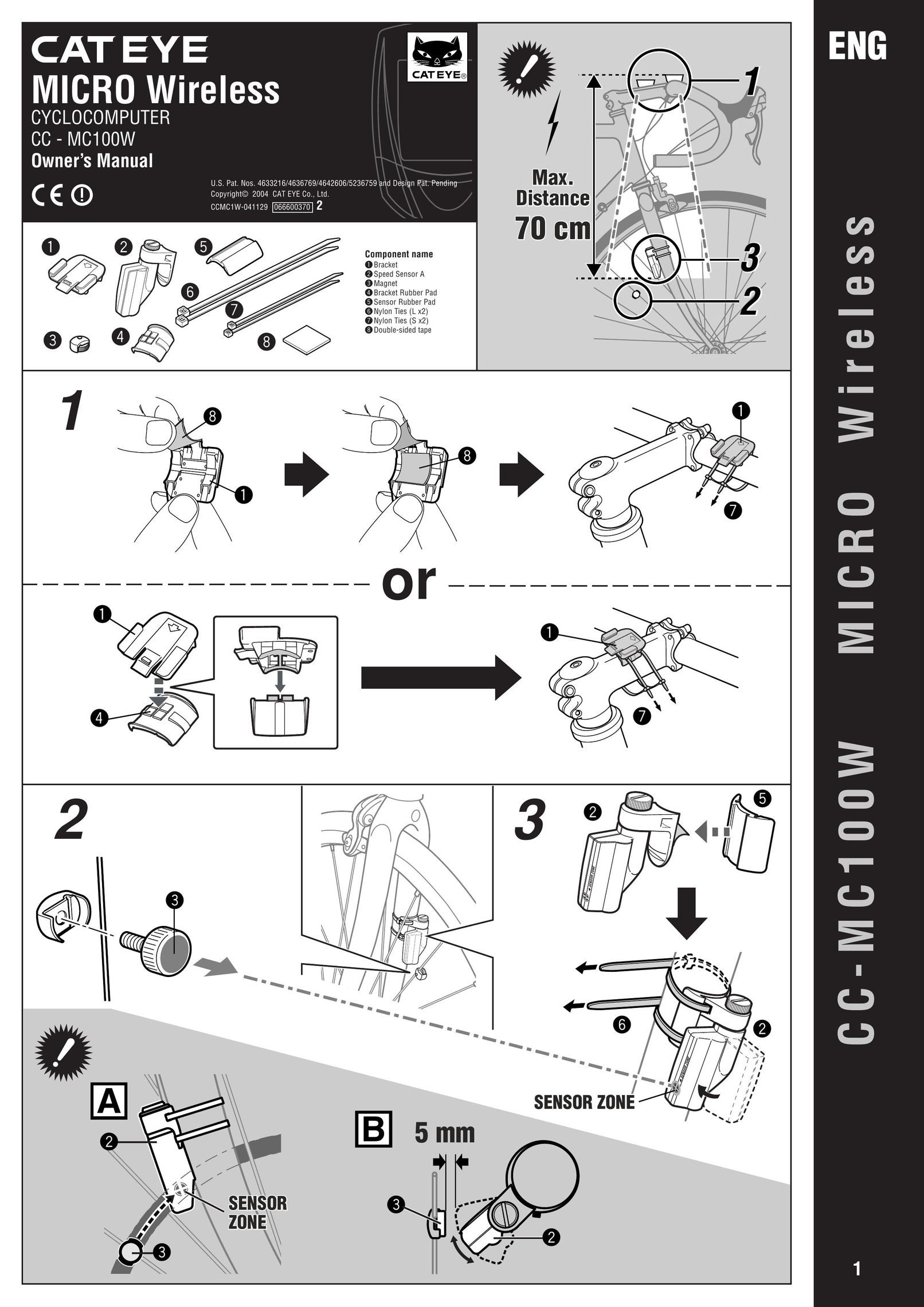 Cateye CC-MC100W Bicycle Accessories User Manual