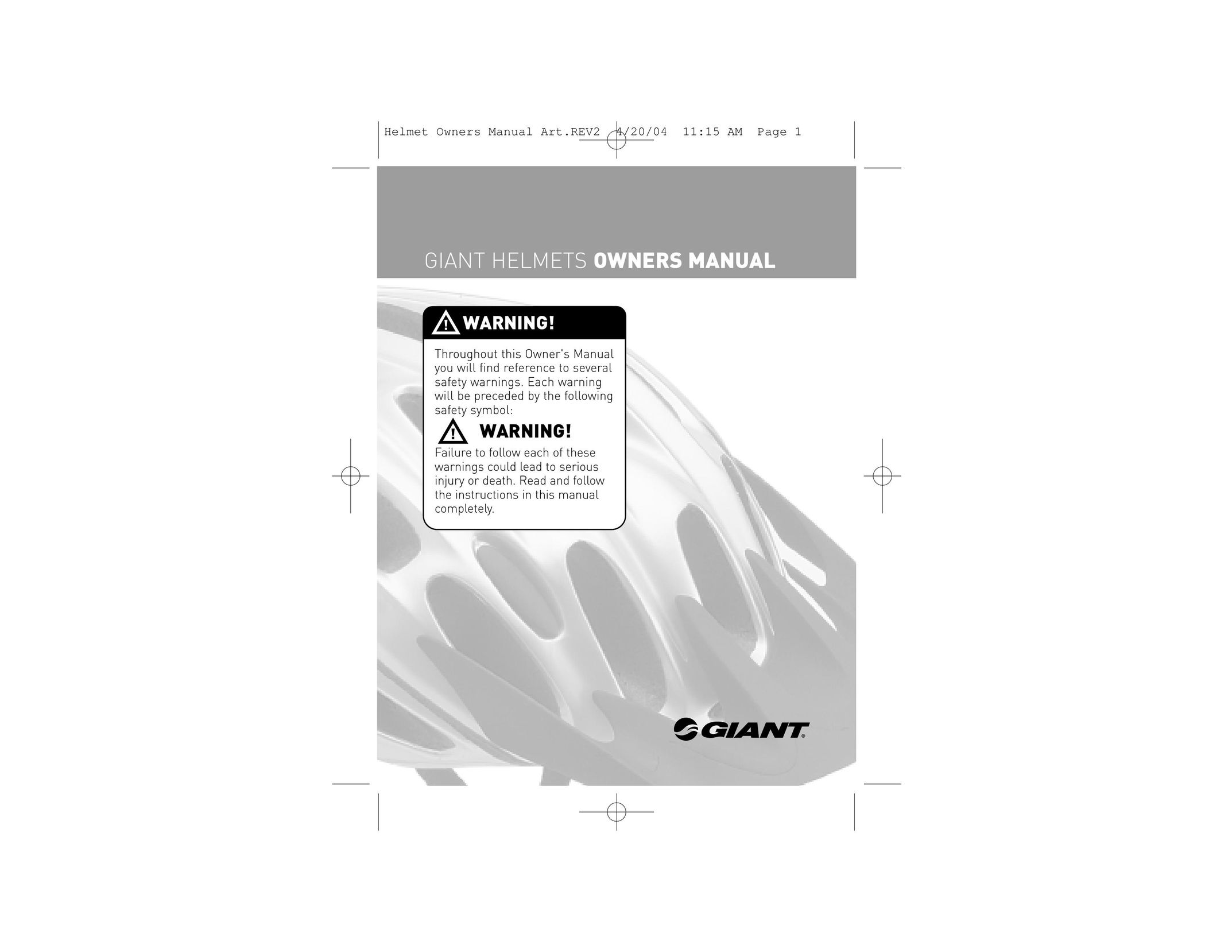 Giant HELMETS Bicycle Accessories User Manual