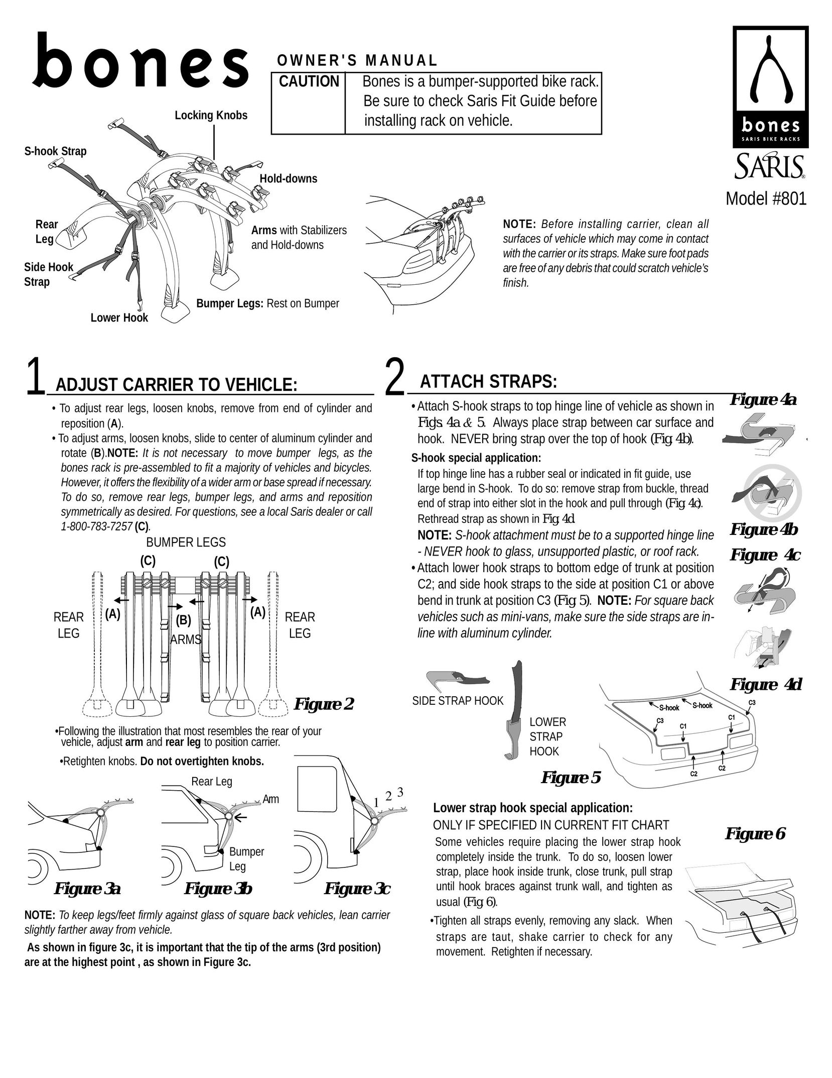 Saris 801 Bicycle Accessories User Manual