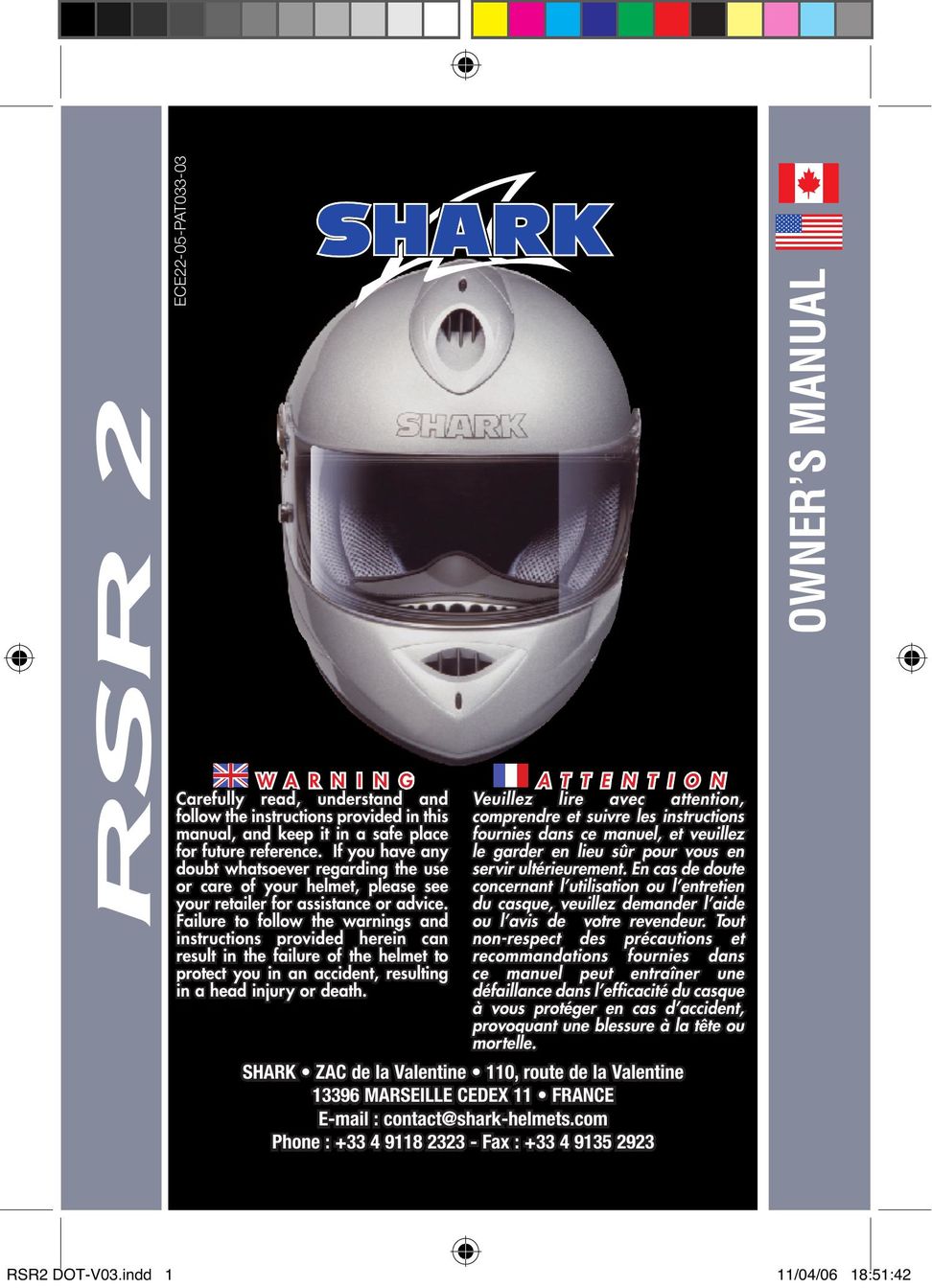 Shark RSR2 Bicycle Accessories User Manual