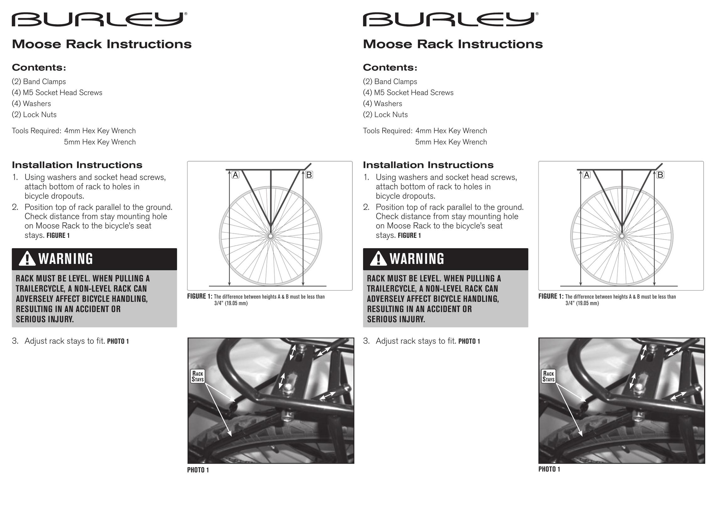 Burley Moose Rack Bike Rack User Manual