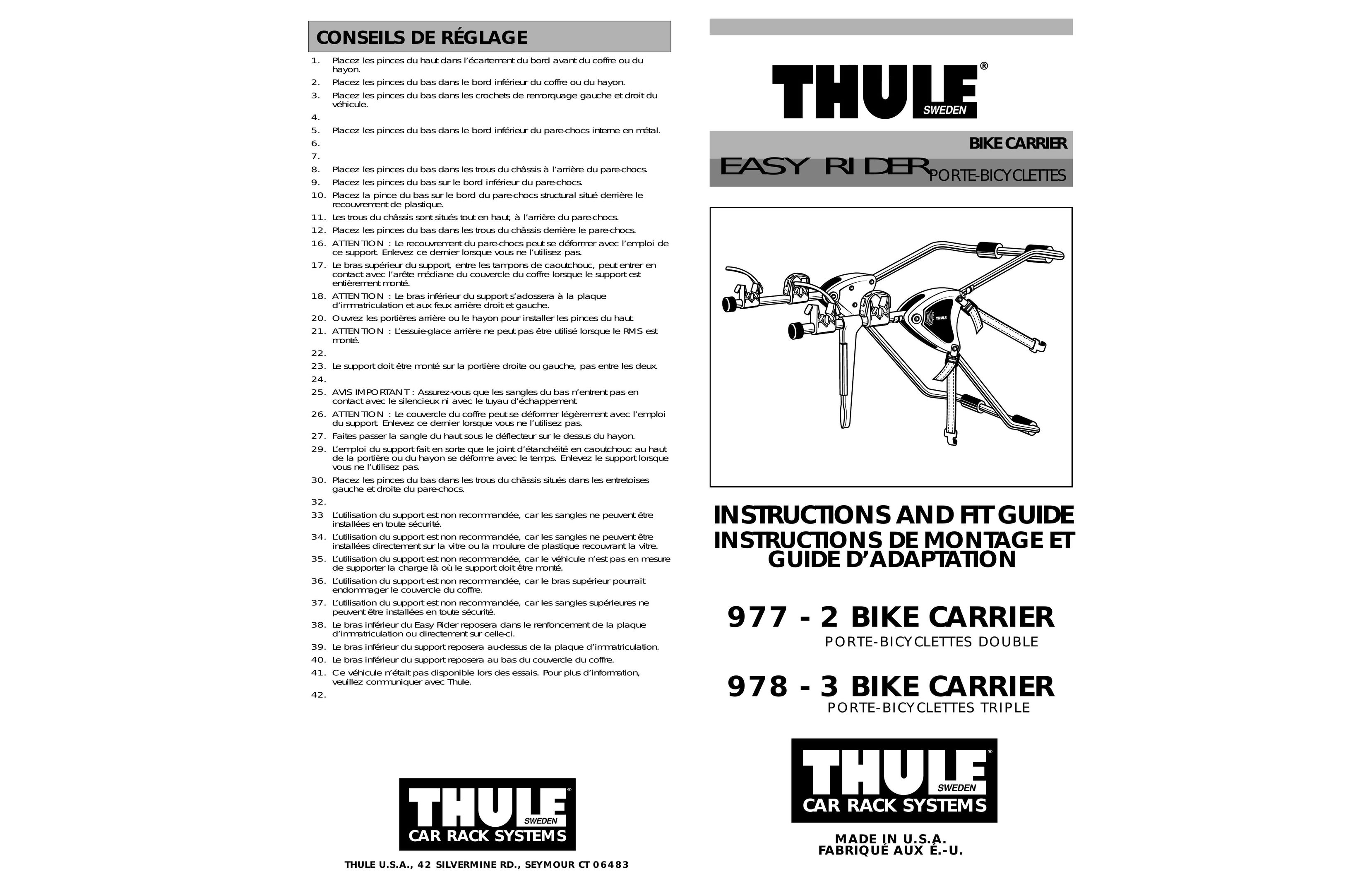 Thule 977 Bike Rack User Manual