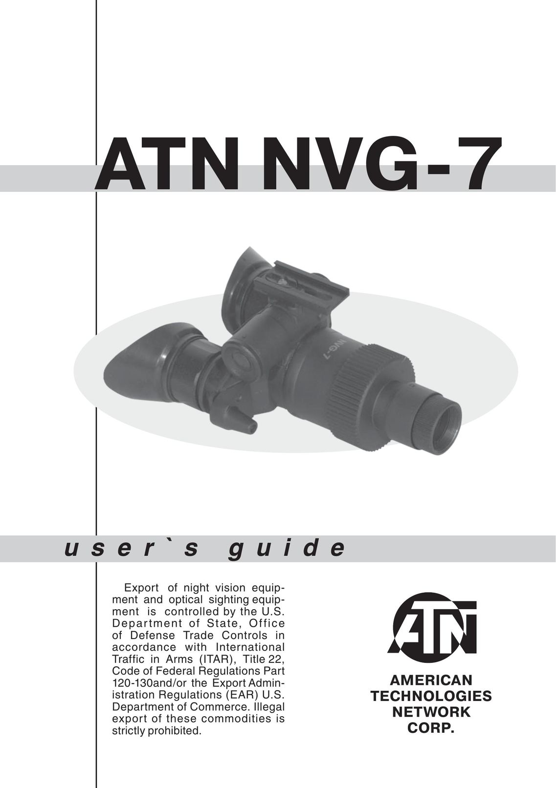 ATN ATN NVG7 Binoculars User Manual