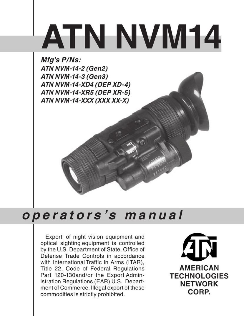 ATN ATN NVM14 Binoculars User Manual