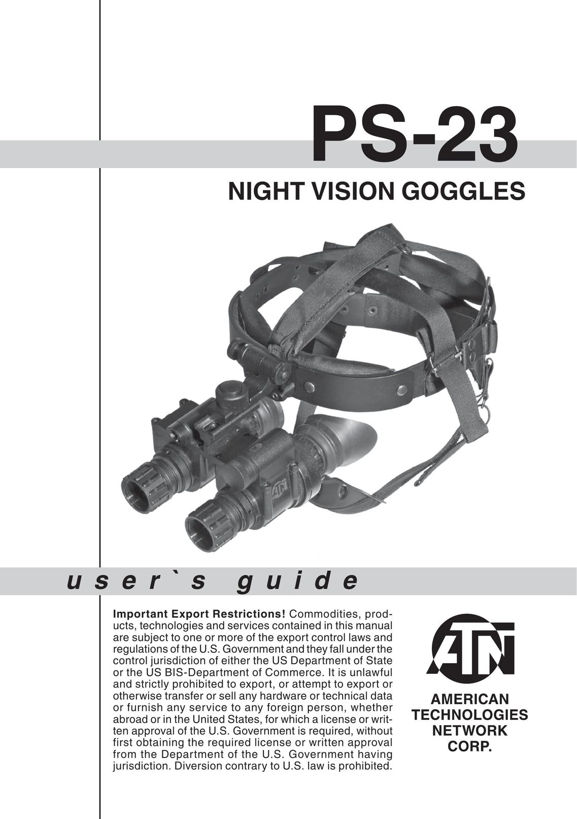 ATN PS-23 Binoculars User Manual