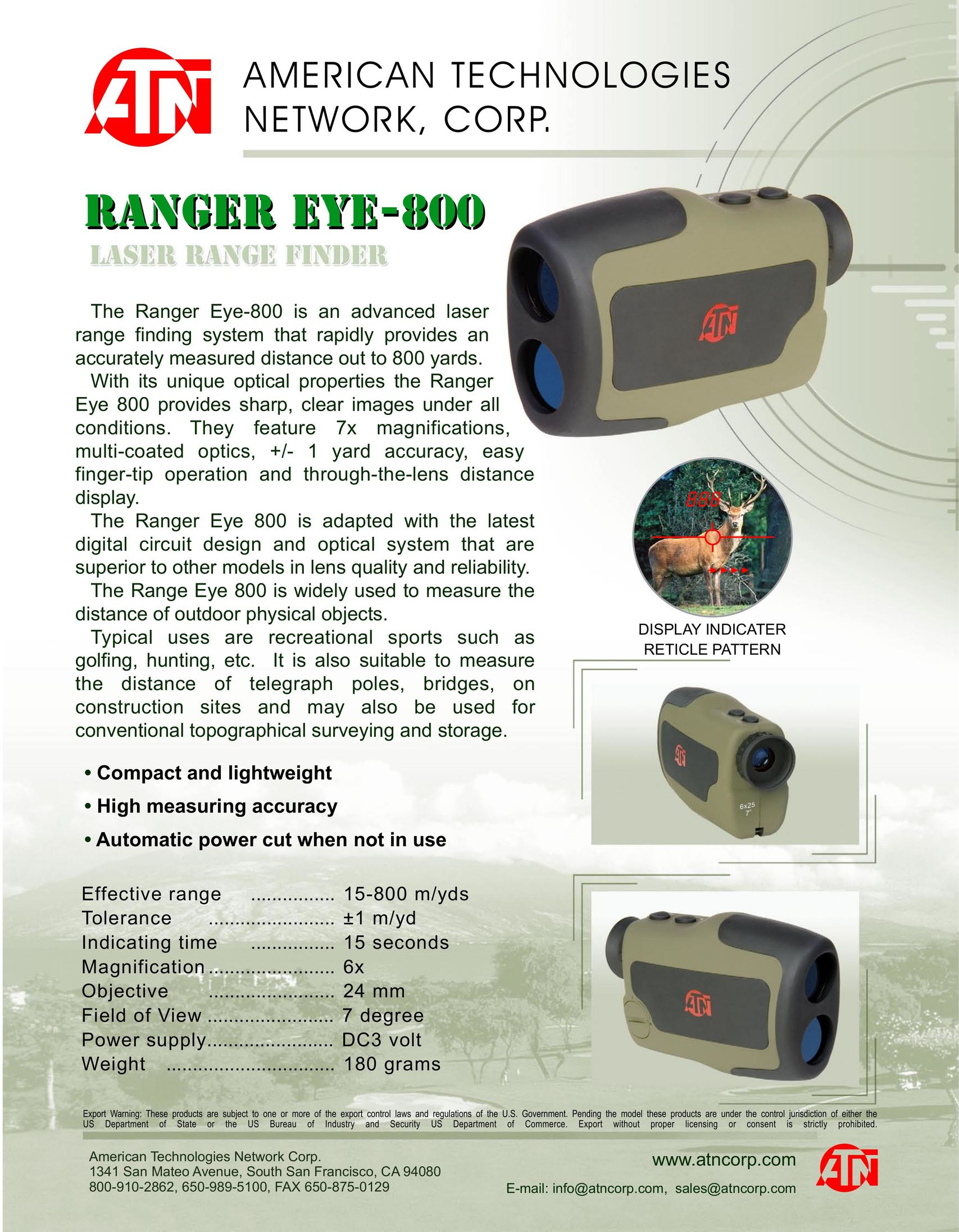ATN Ranger Eye-800 Binoculars User Manual