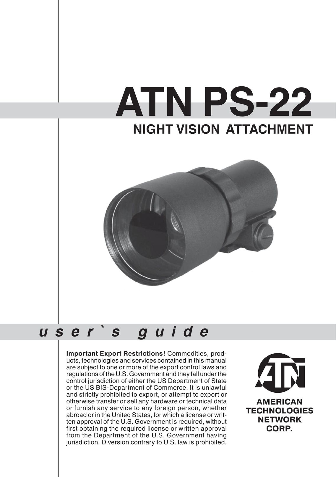 ATN, Inc. ATN PS-22 Binoculars User Manual
