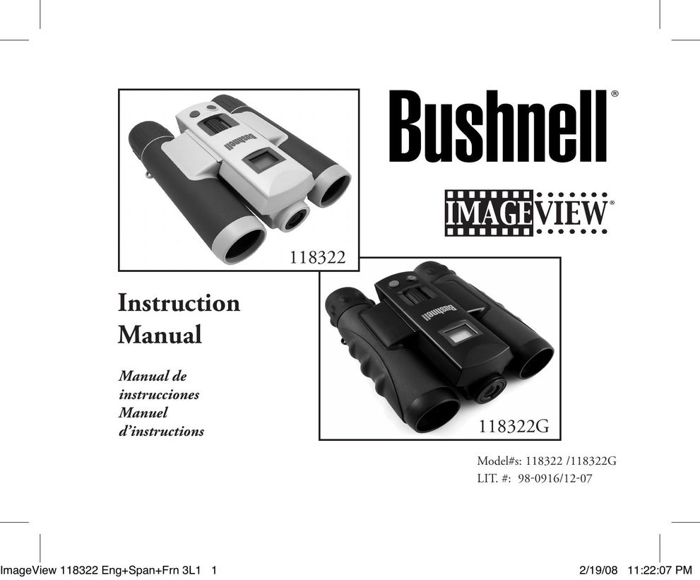 Bushnell 11-8322 Binoculars User Manual