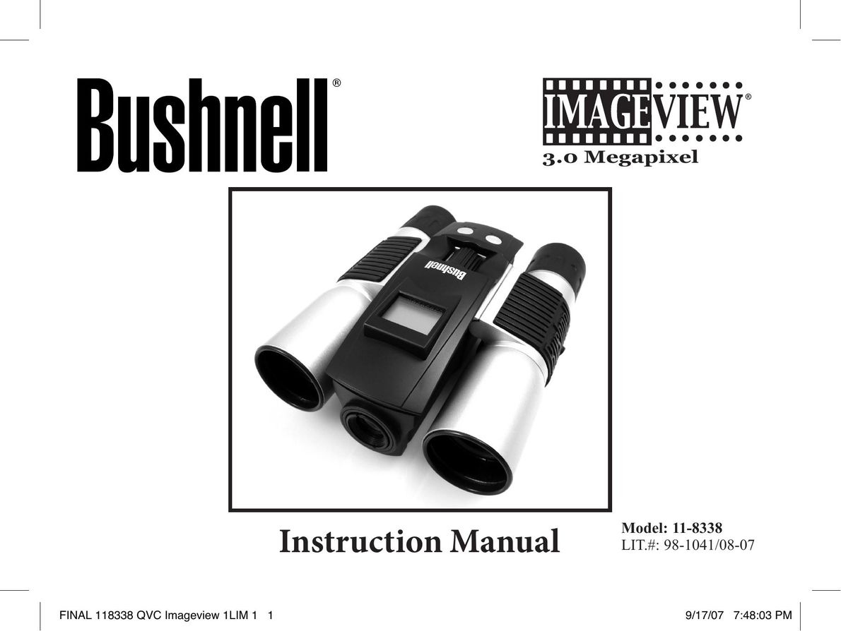 Bushnell 11-8338 Binoculars User Manual