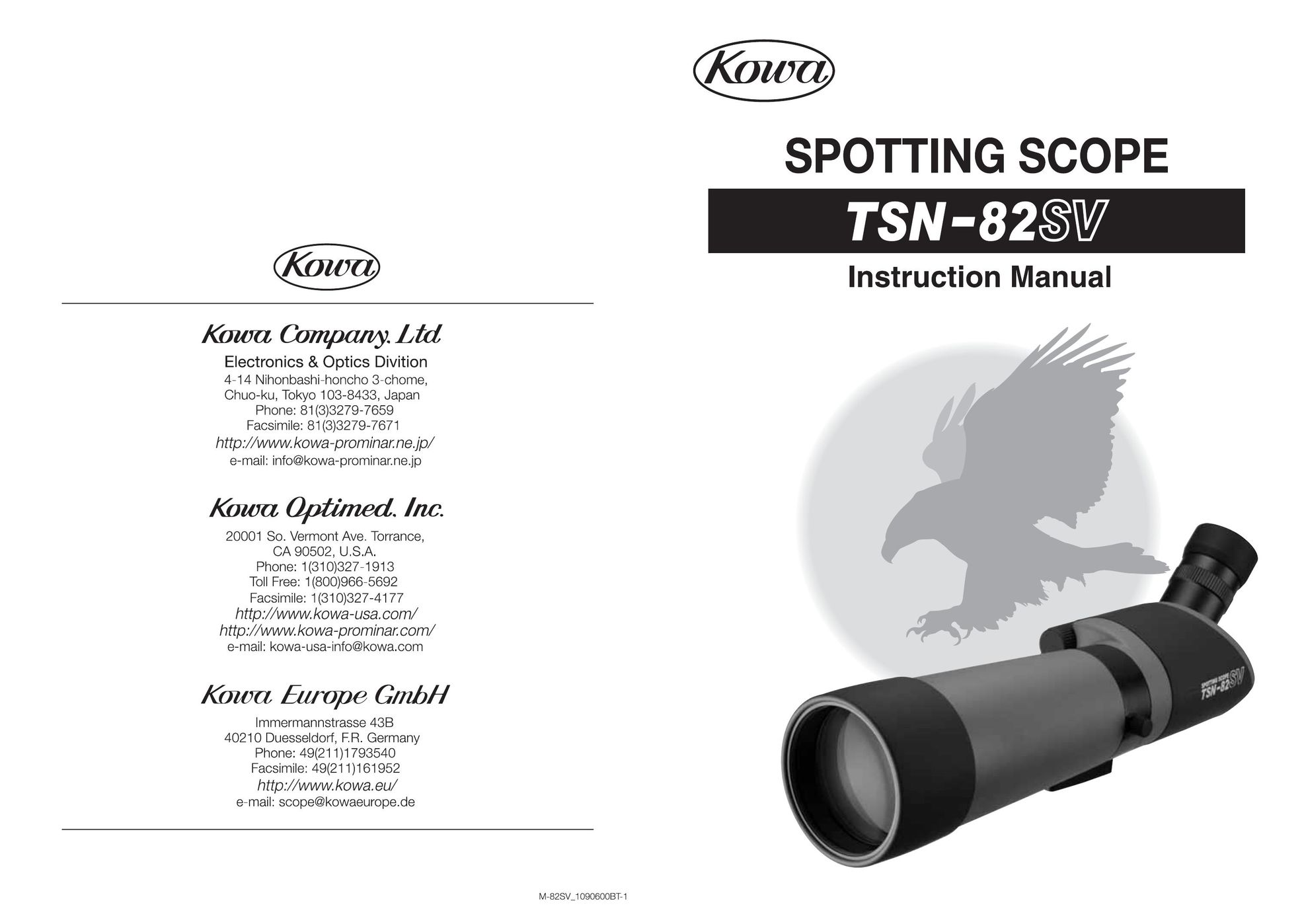 Kowa TSN-82SV Binoculars User Manual
