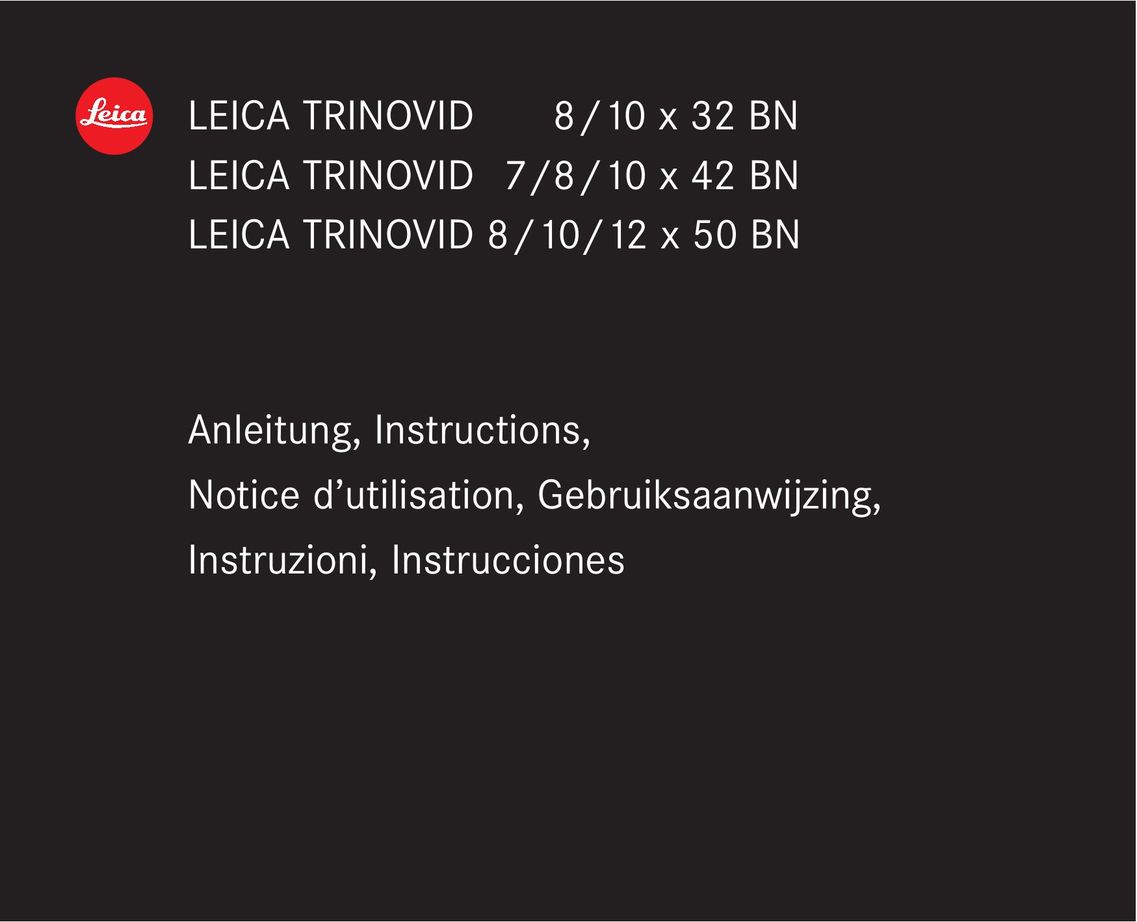 Leica 7/8/10 X 42 BN Binoculars User Manual