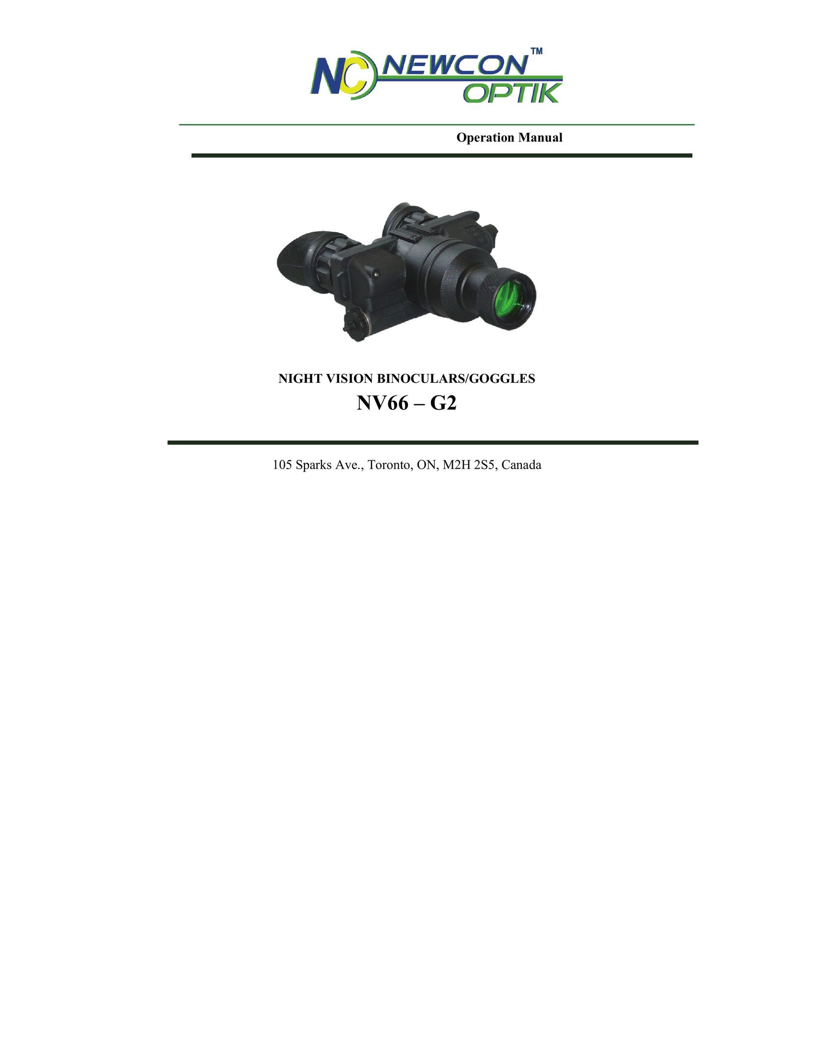 Newcon Optik NV66-G2 Binoculars User Manual