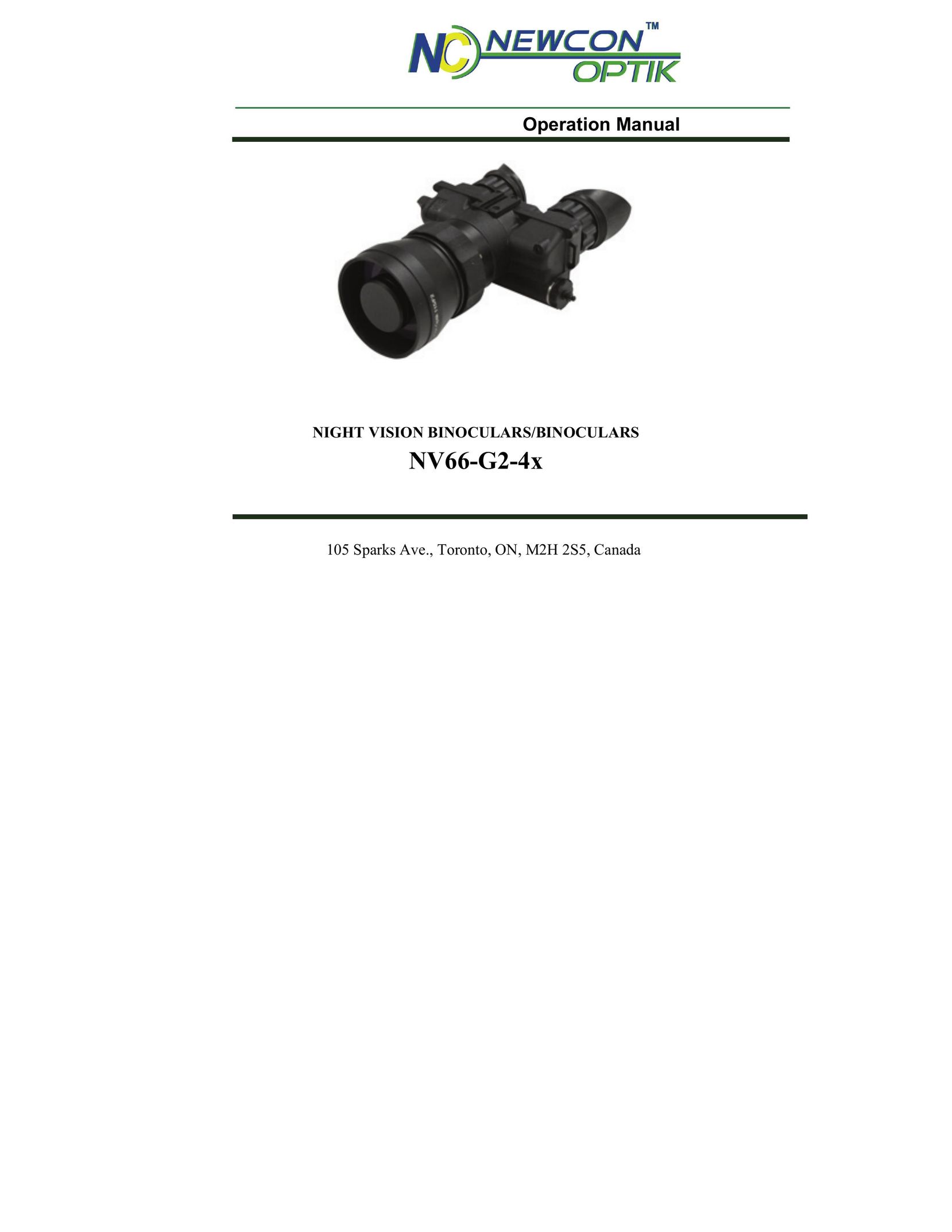 Newcon Optik NV66-G2-4x Binoculars User Manual