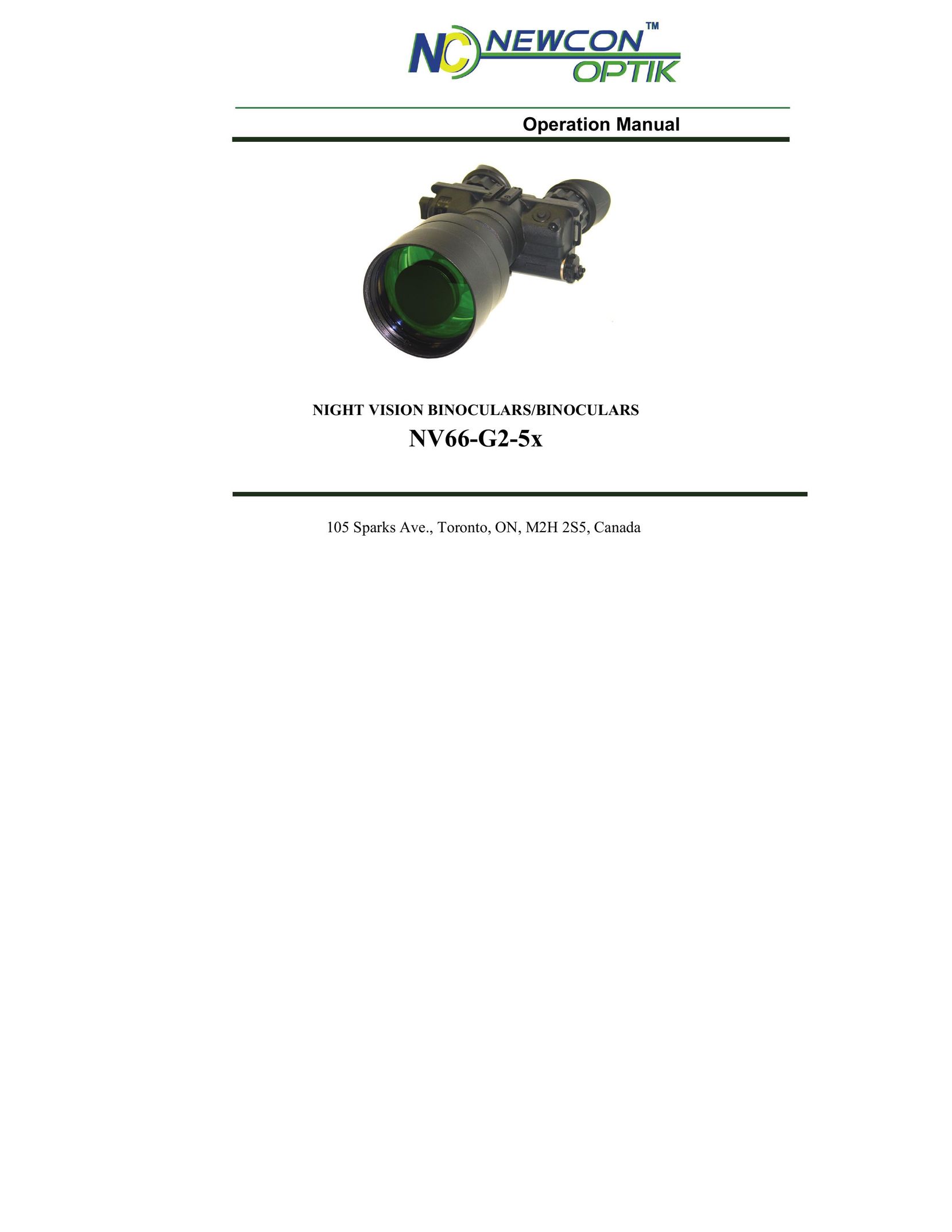 Newcon Optik NV66-G2-5x Binoculars User Manual