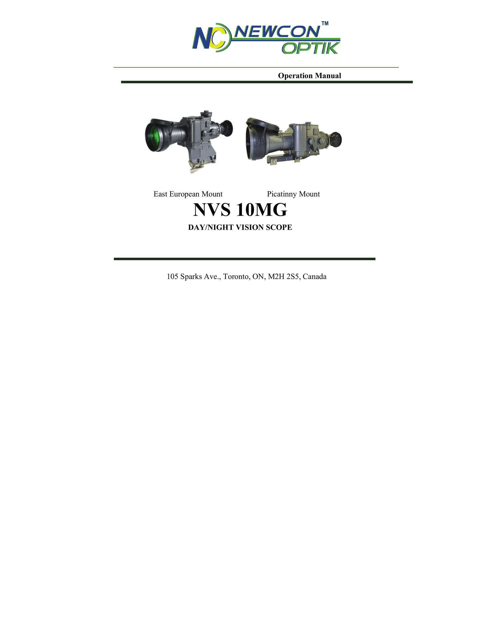 Newcon Optik NVS 10MG Binoculars User Manual