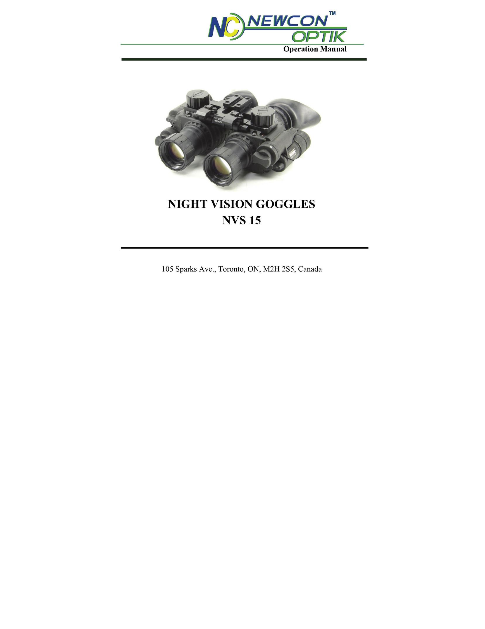 Newcon Optik NVS 15 Binoculars User Manual