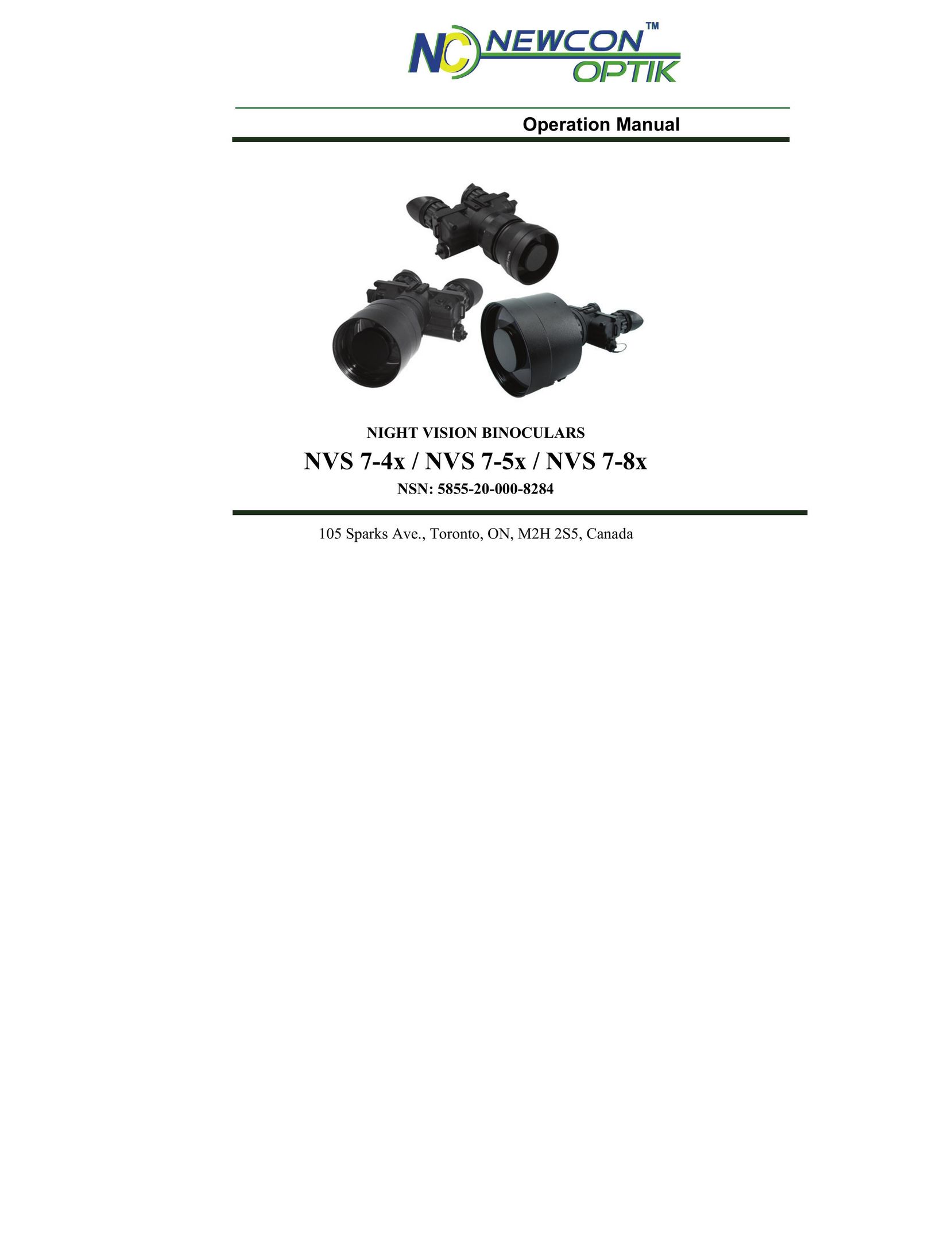 Newcon Optik NVS 7-5X Binoculars User Manual