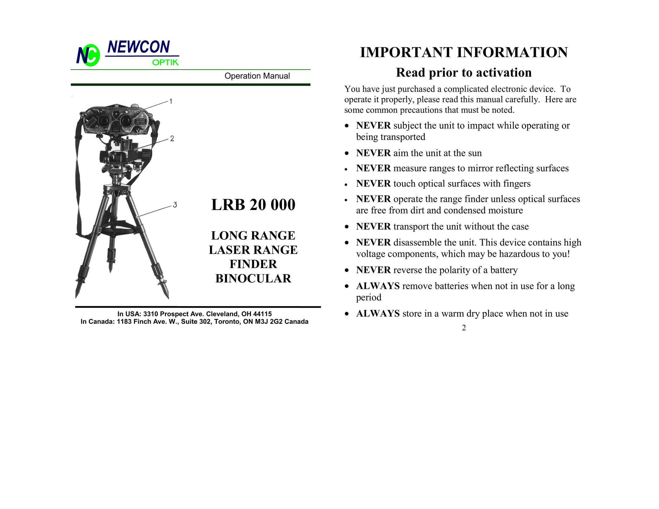 Newcon Optik PHANTOM 20 Binoculars User Manual
