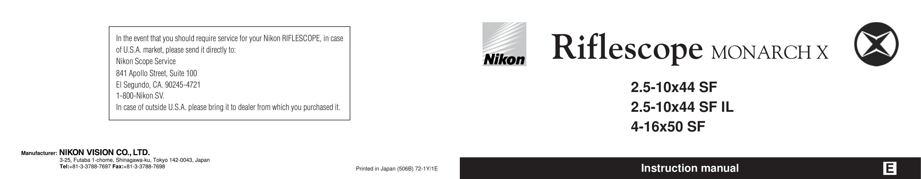 Nikon 2.5-10x44 SF IL Binoculars User Manual
