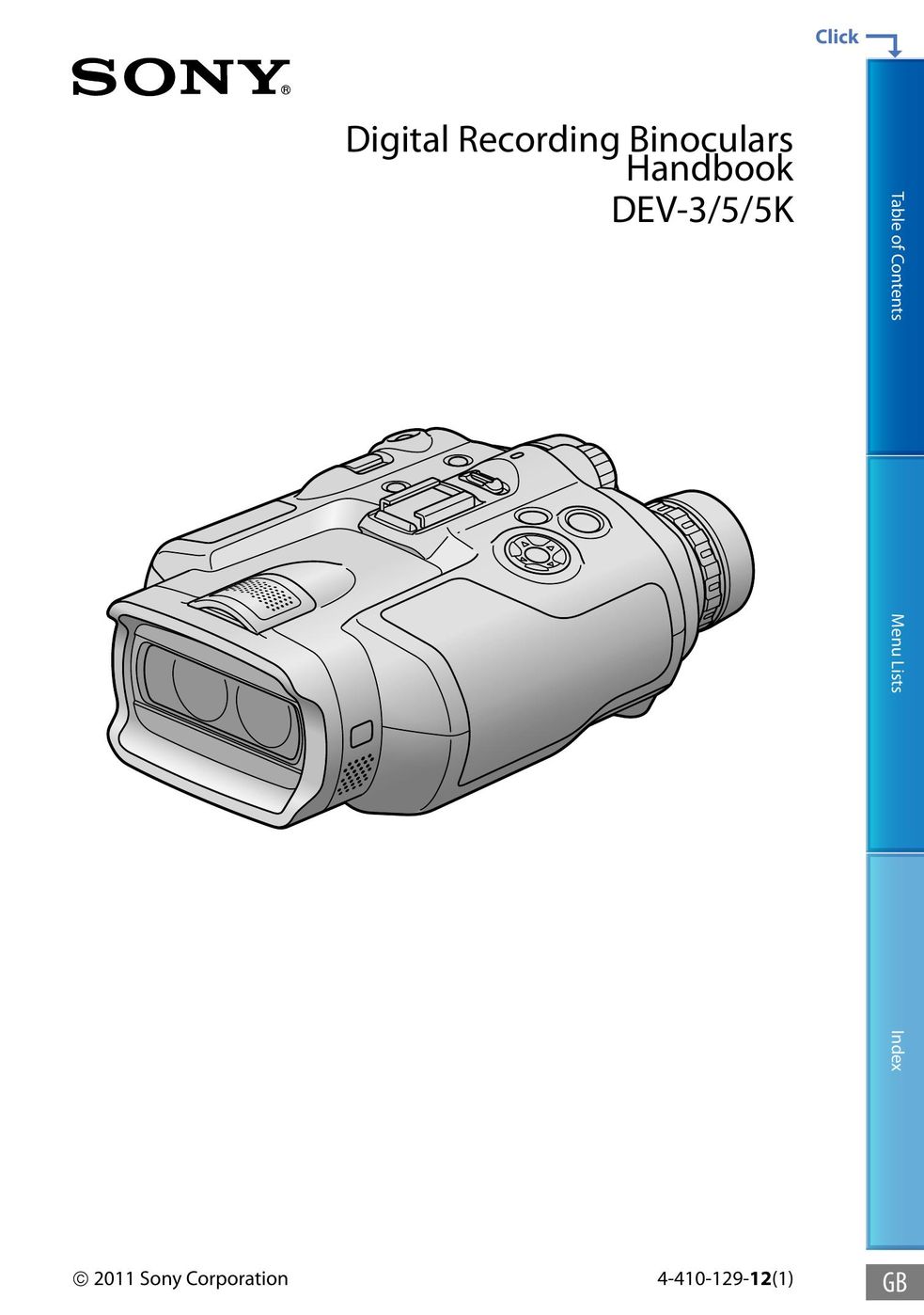 Sony DEV-3 Binoculars User Manual