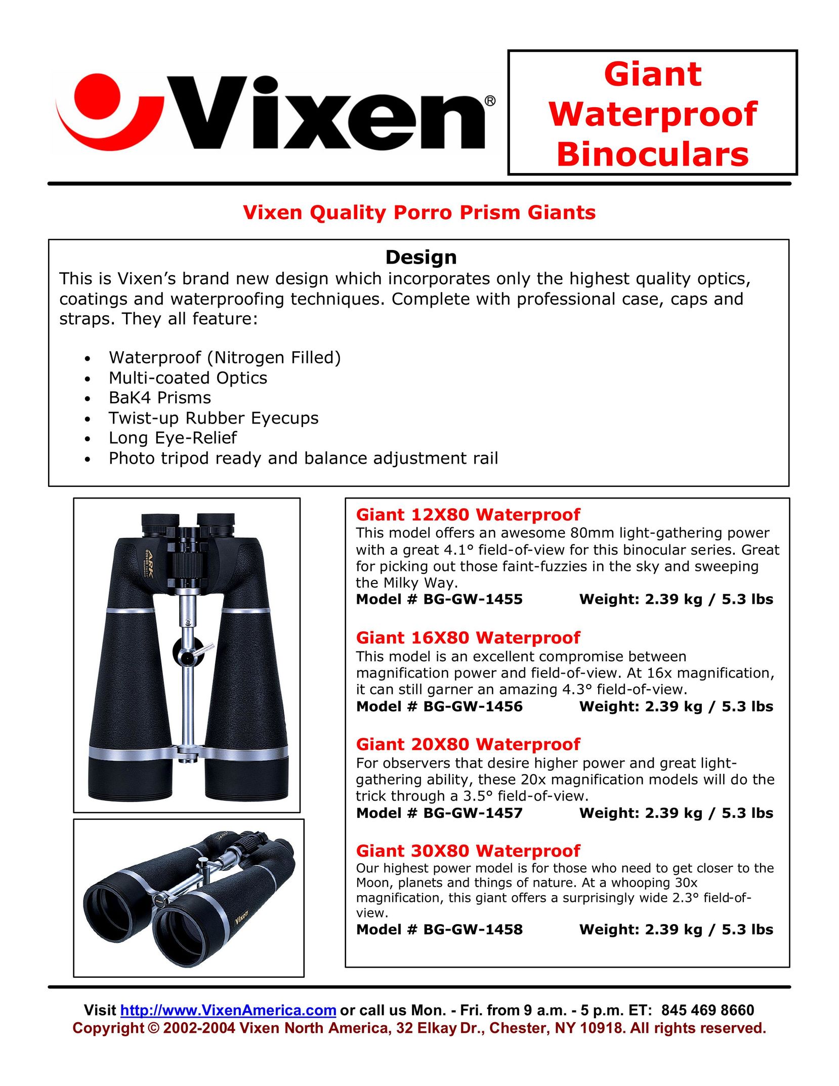 Vixen Giant ARK Binoculars User Manual