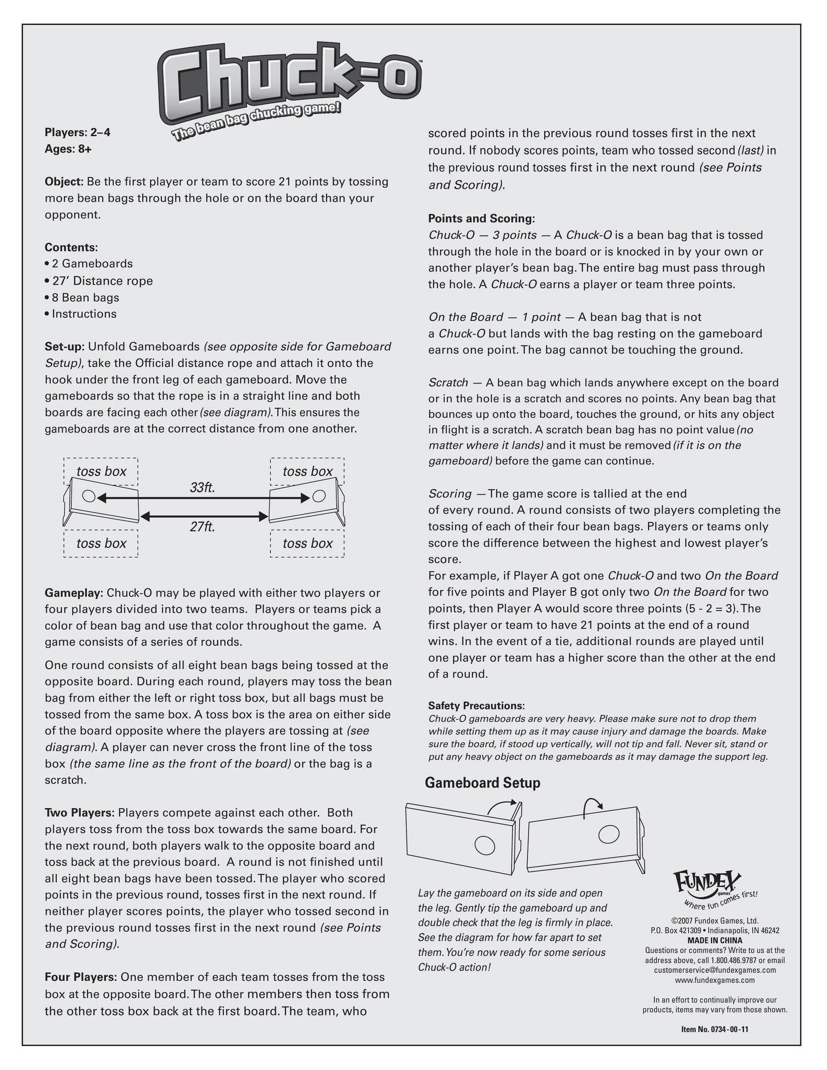 Fundex Games 0734-00-11 Board Games User Manual