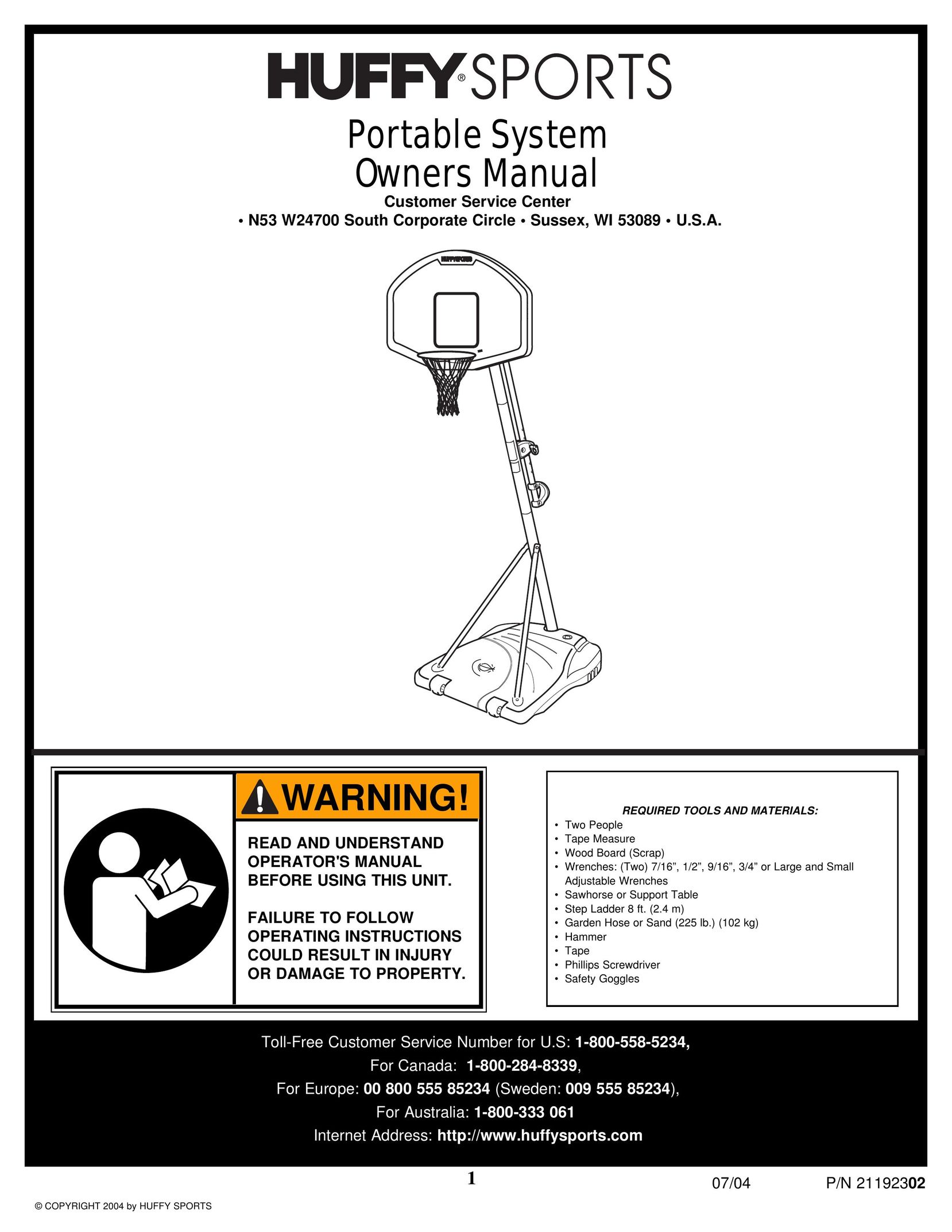 Huffy Sports Basketball Systems Board Games User Manual