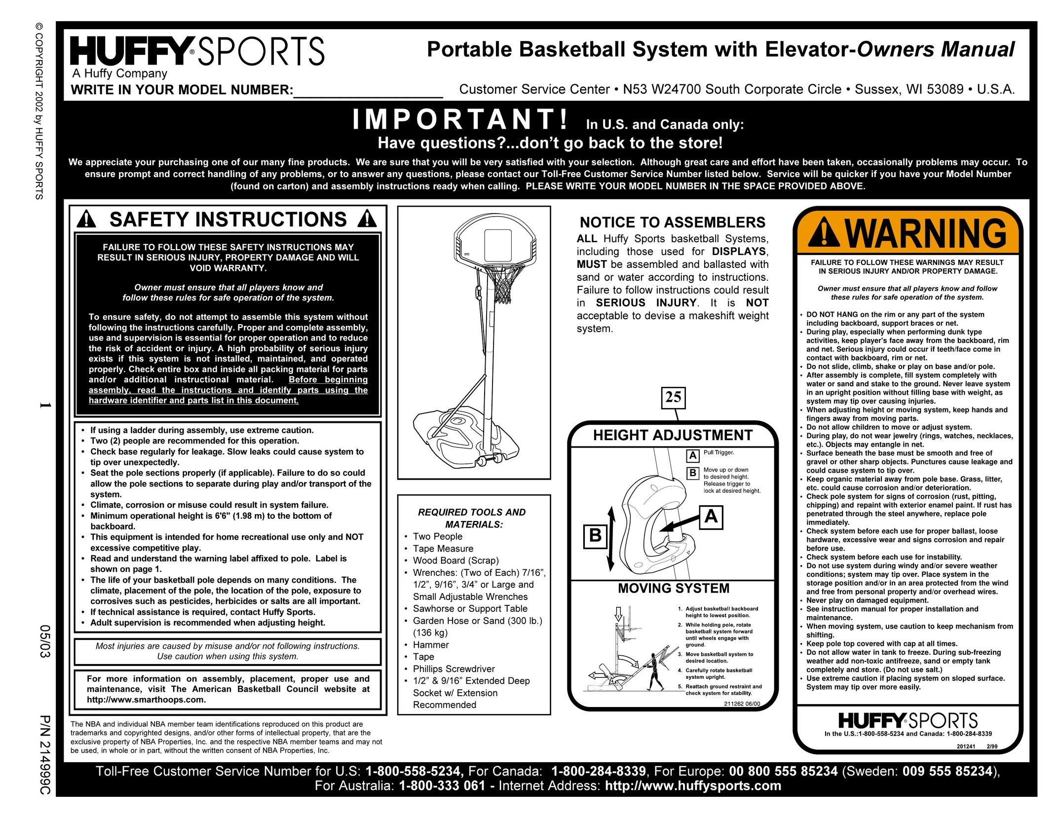 Huffy WI53089 Board Games User Manual