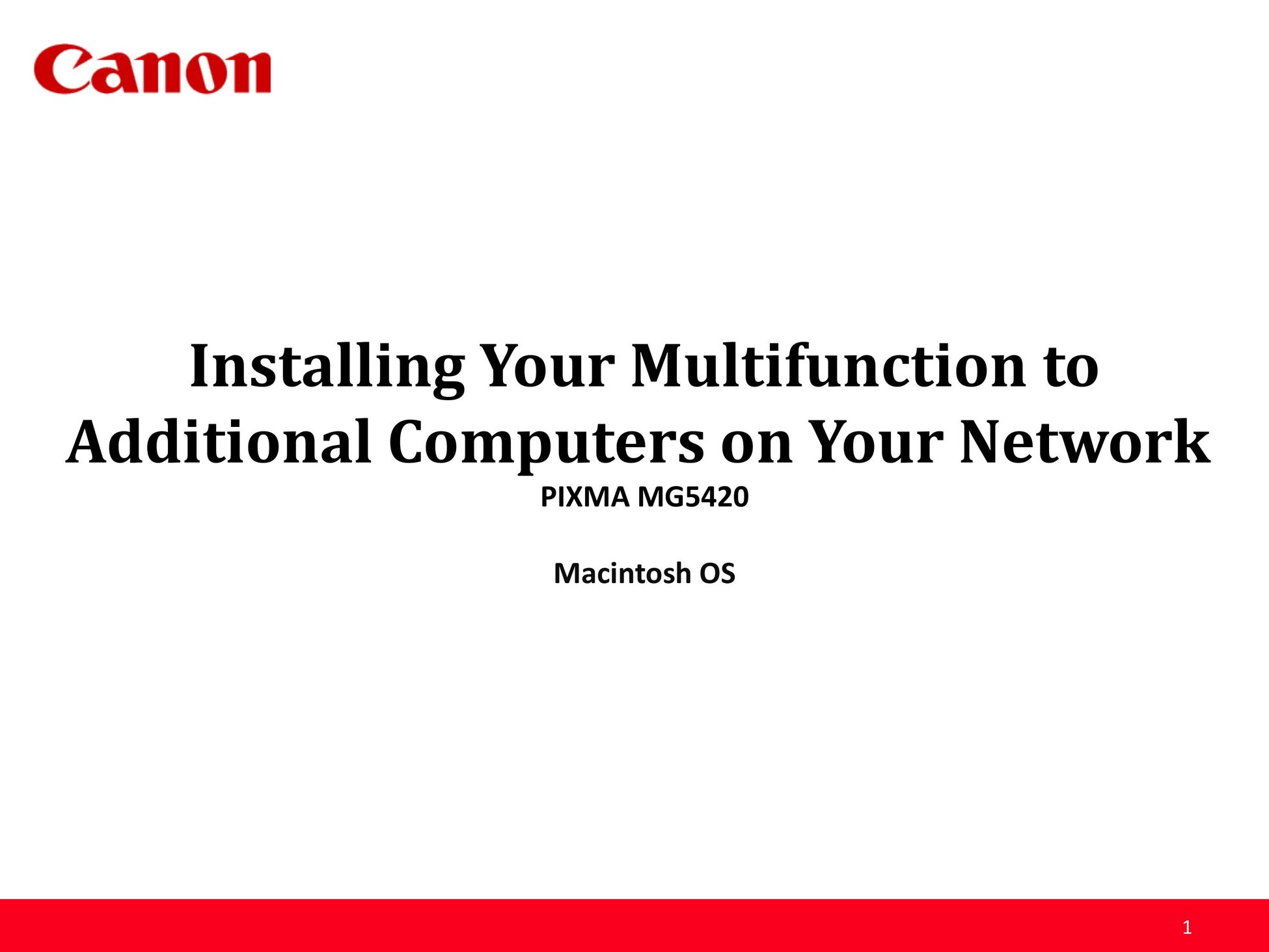 Canon installing your multifunction to additional computers on your network Camping Equipment User Manual