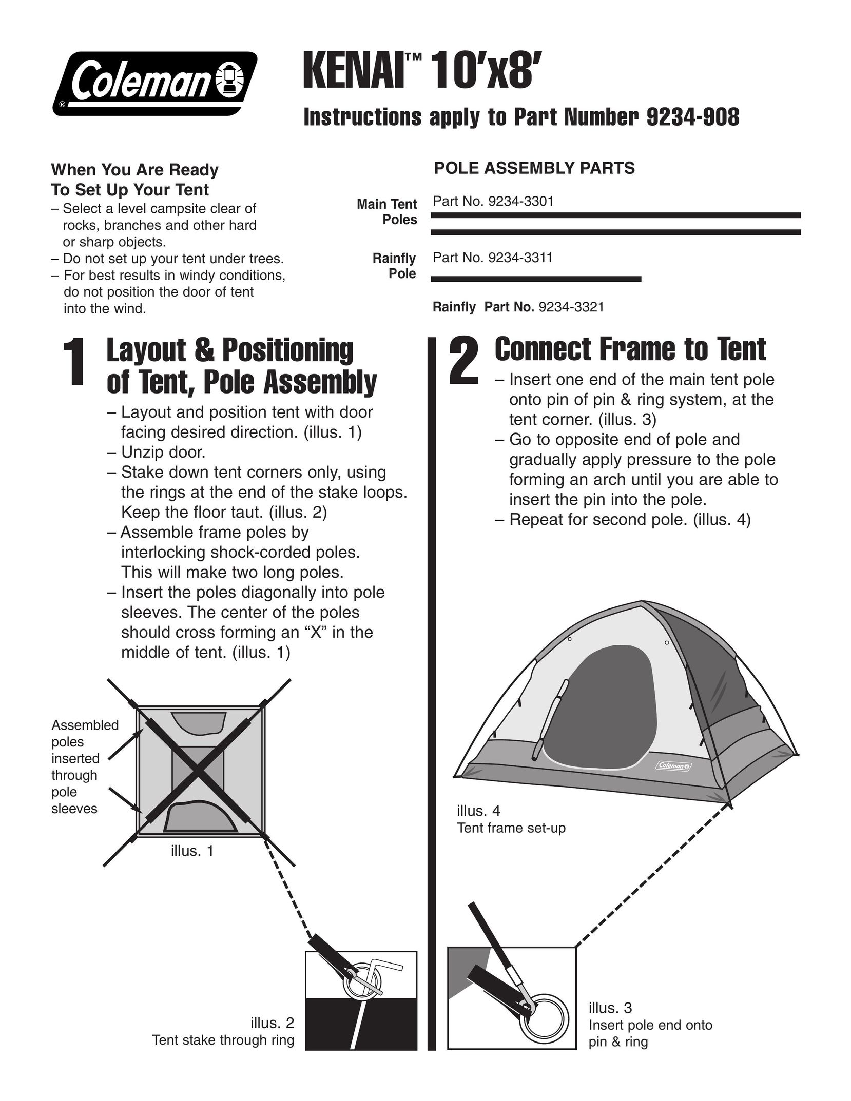 Coleman 10'x8' Camping Equipment User Manual