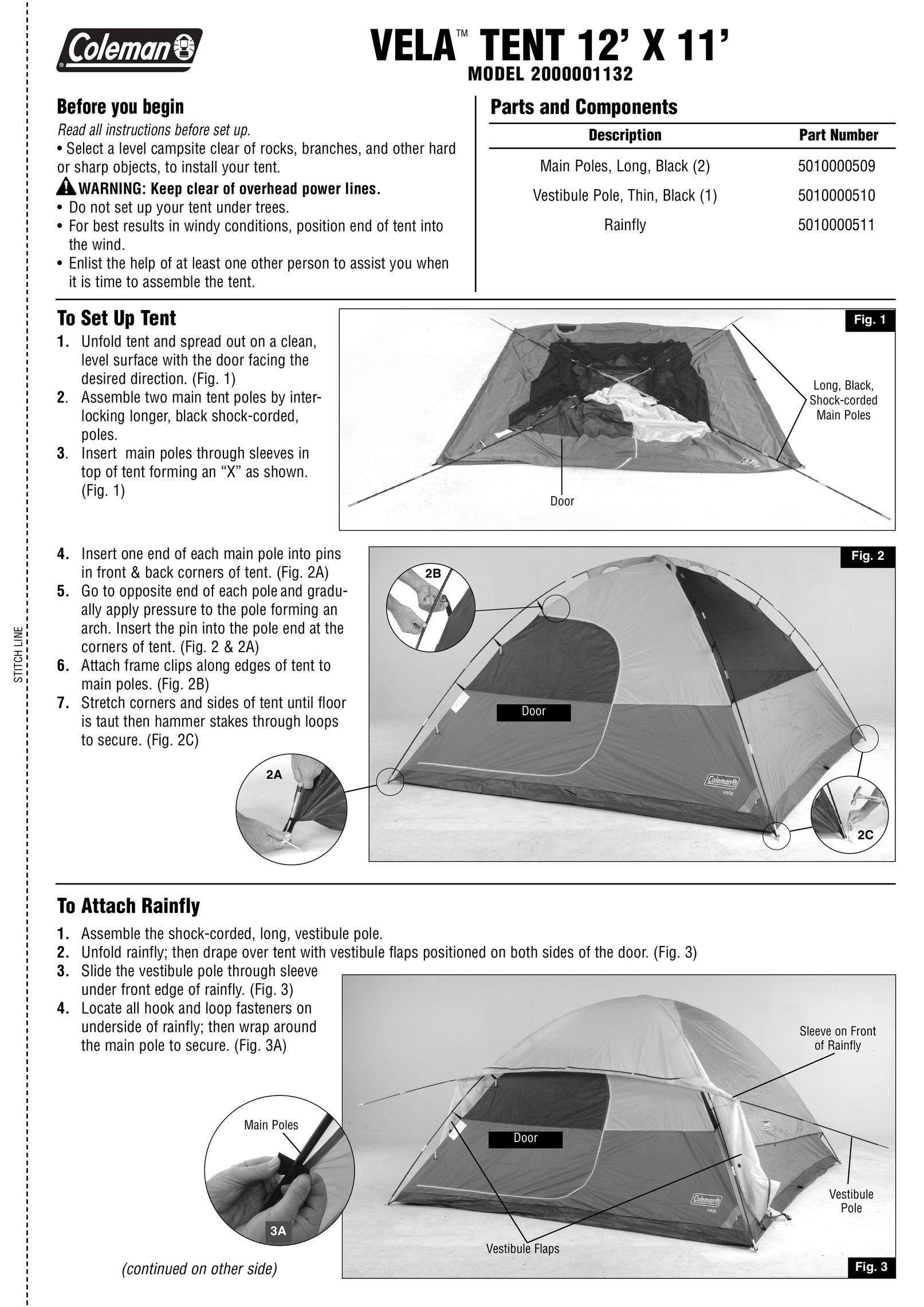 Coleman 2000001132 Camping Equipment User Manual