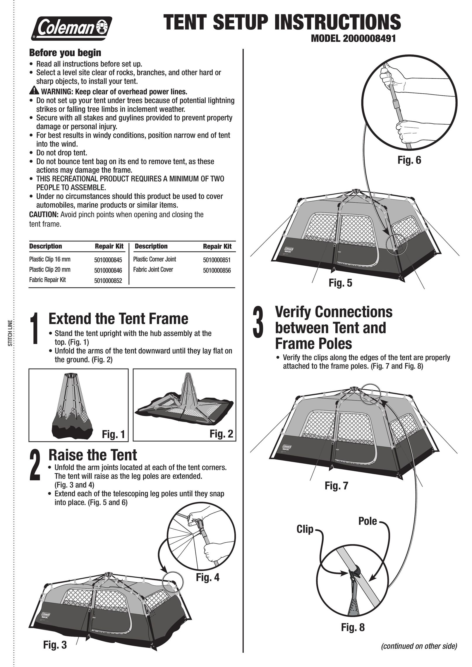 Coleman 2000008491 Camping Equipment User Manual