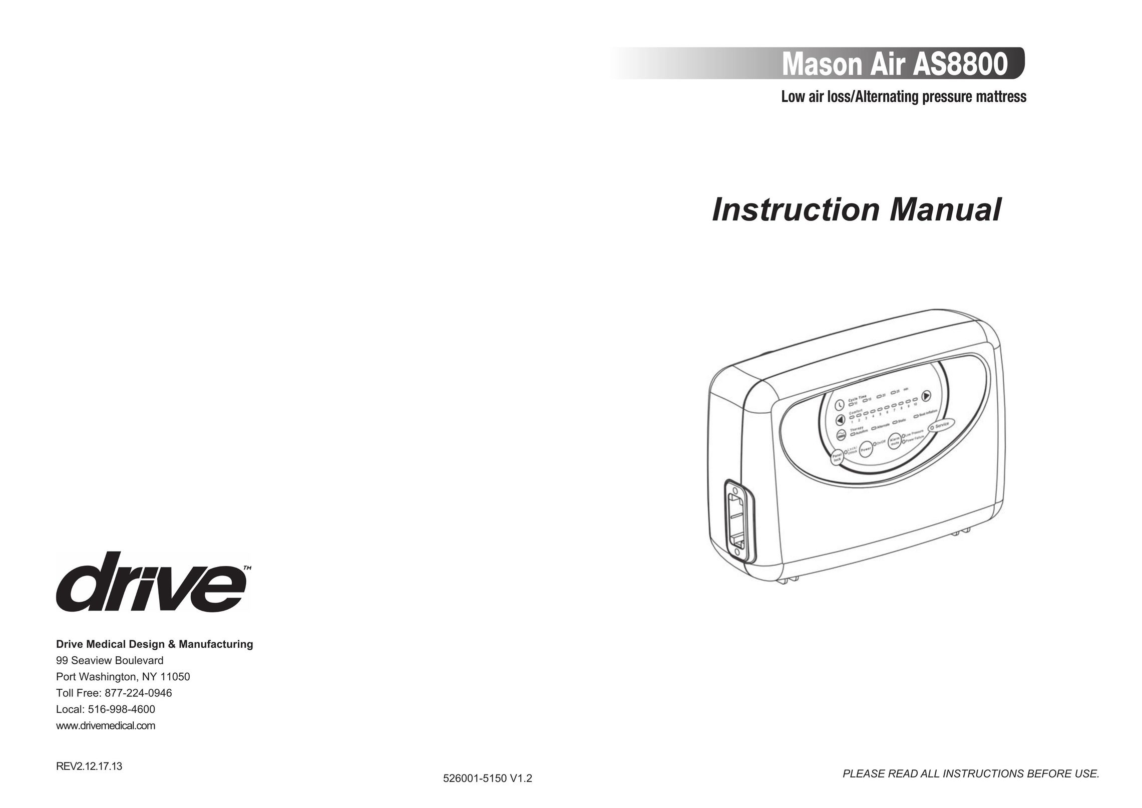Drive Medical Design Mason Air AS8800 Camping Equipment User Manual