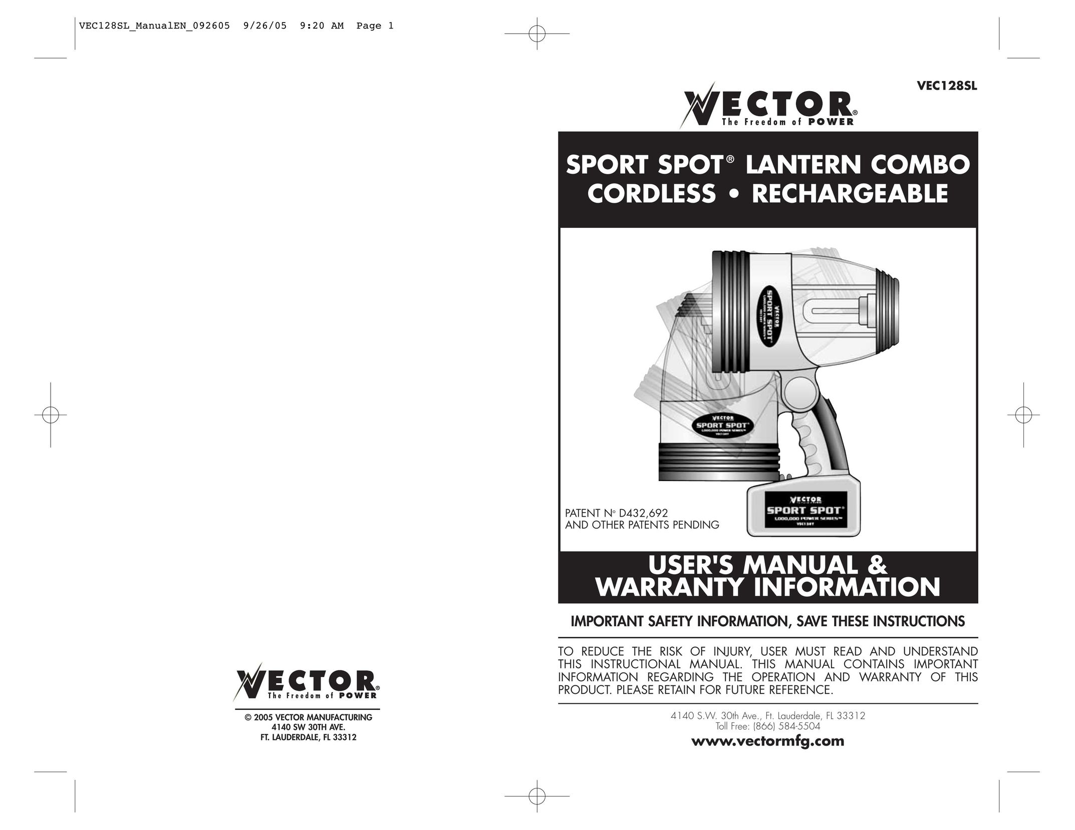 Vector VEC1285L Camping Equipment User Manual